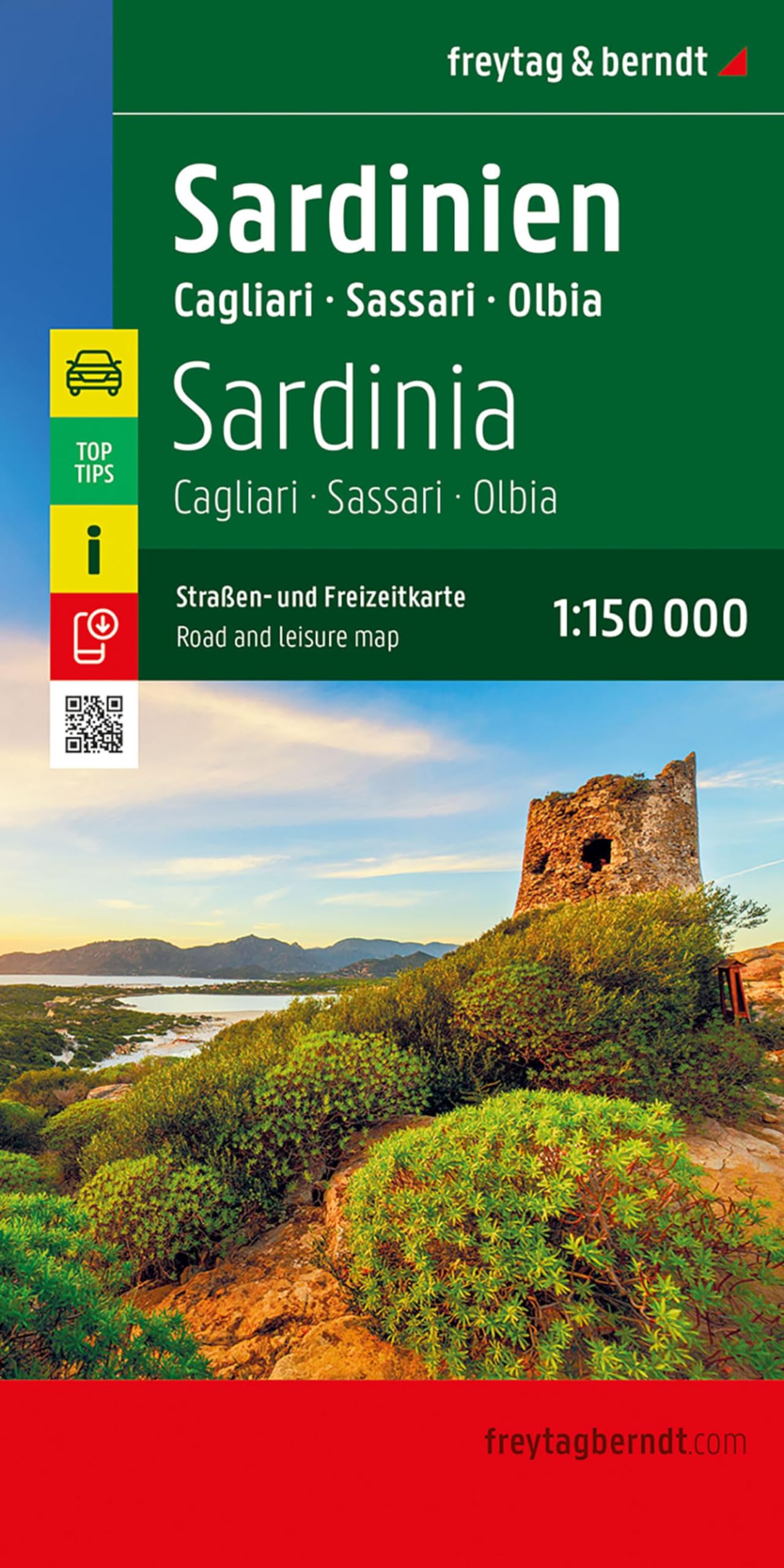 Sardinia Road and Leisure Map 1:150.000: Cagliari - Sassari - Olbia