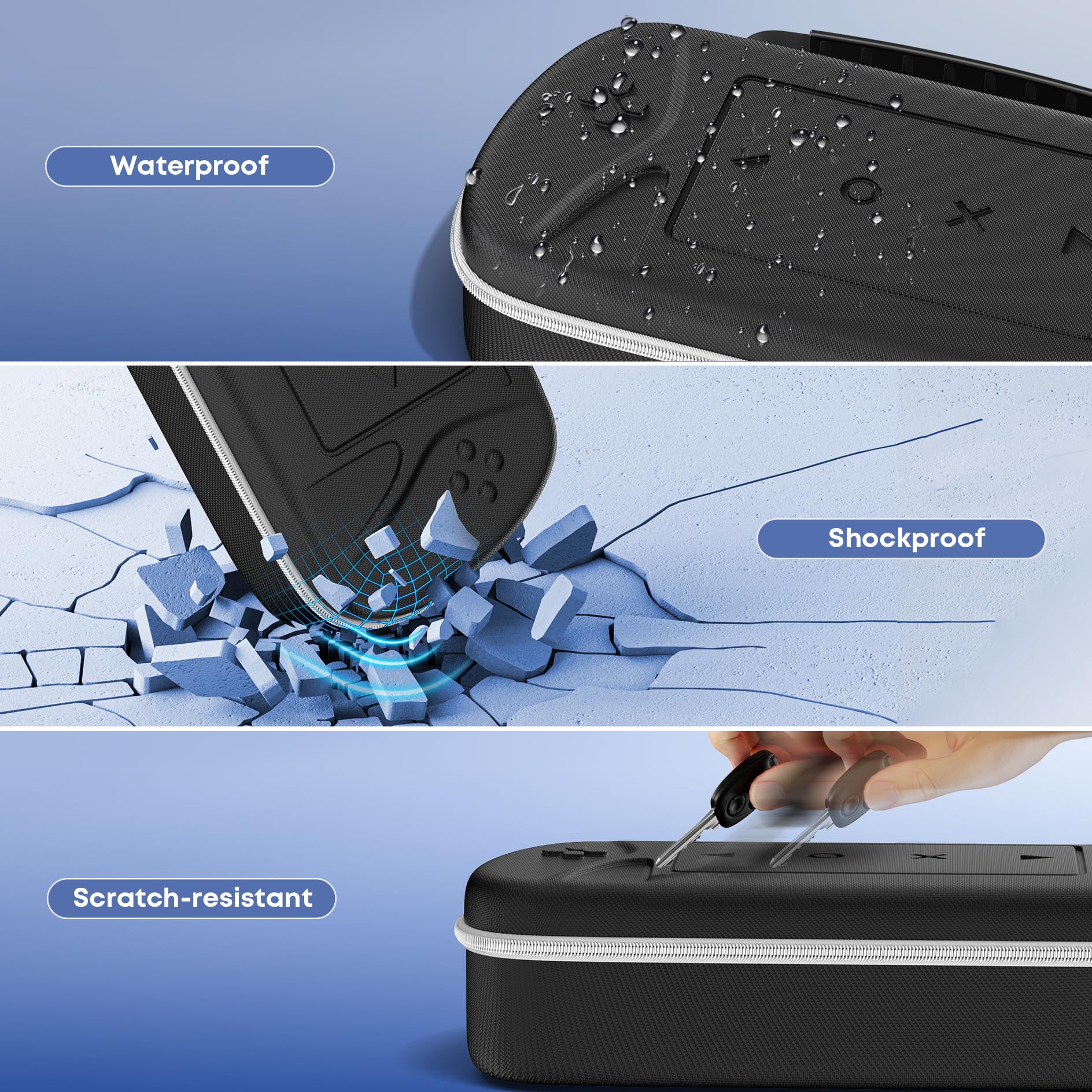 10-in-1-Zubehör-Kits, kompatibel mit Playstation Portal, PS-Portal-Hartschalen-Schutzhülle mit weißer weicher Silikon-Schutzhülle, 2 Packungen Displayschutzfolie aus gehärtetem Glas für PS5-Portal, 4
