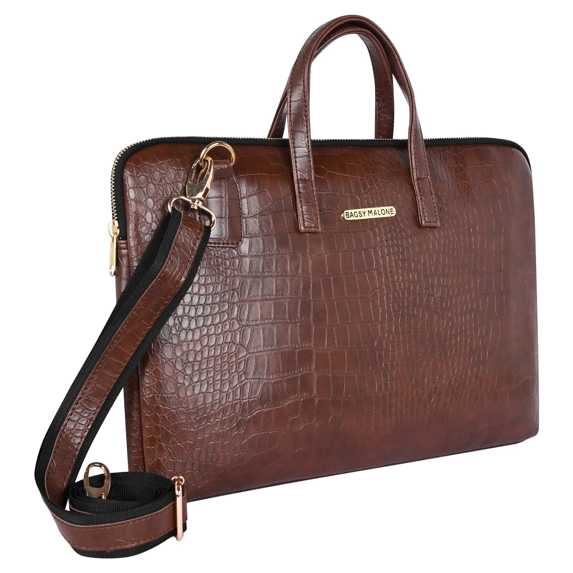 bagsy malone Unisex Laptop Bag MacBook Inotebook Itablet Laptop Upto 16 Inch | Handbags with Briefcase Handle & Crossbody Strap, Brown-picture-27