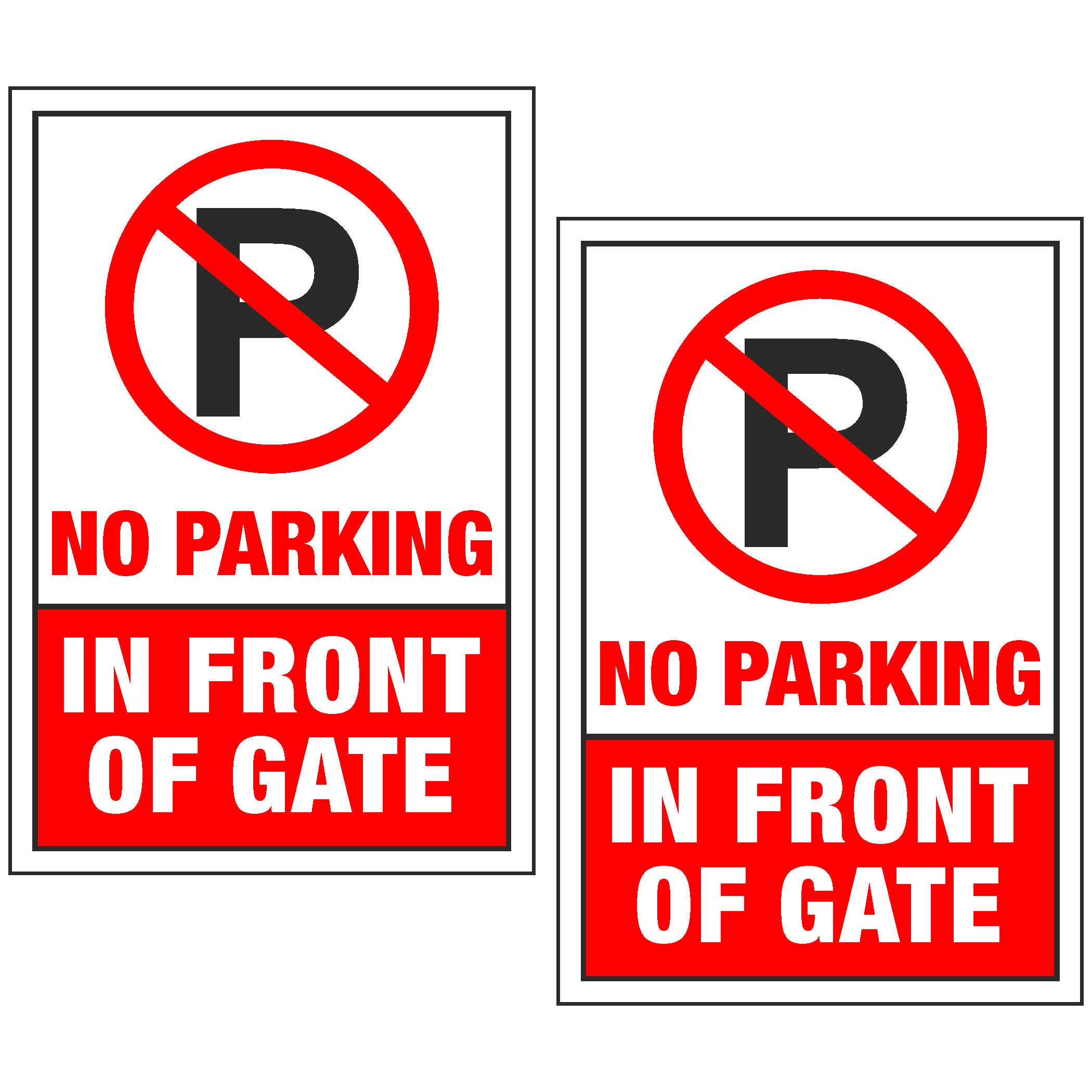 Craft Qila No Parking (Pack of 2) Safety & Warning Sign Board (8x12 Inch)