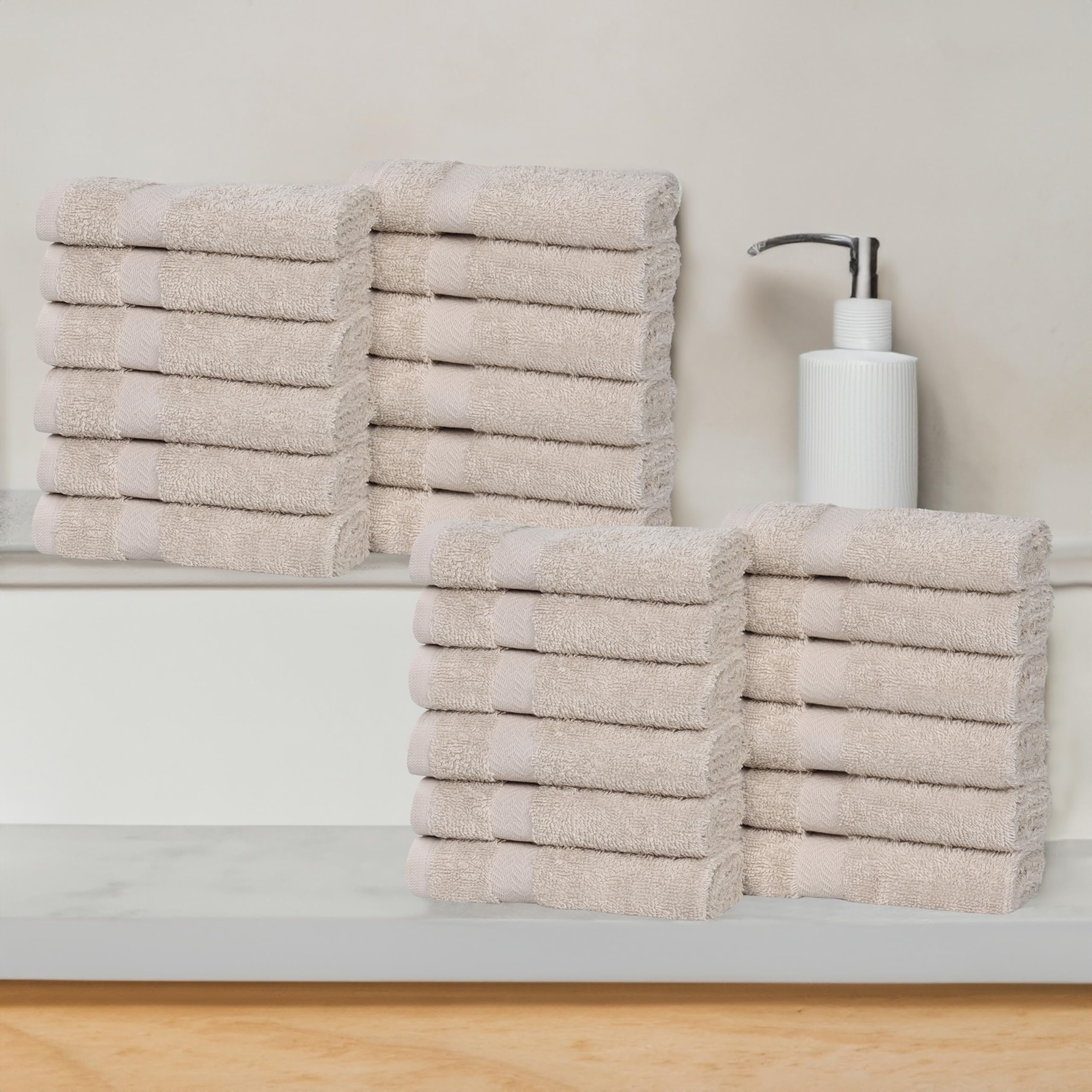 Superior Franklin, Set di asciugamani per il viso in cotone, di peso medio, per cucina, bagno, doccia, spa, asciugatura rapida, essenziali per la casa, include 24 asciugamani per il viso/salviette,