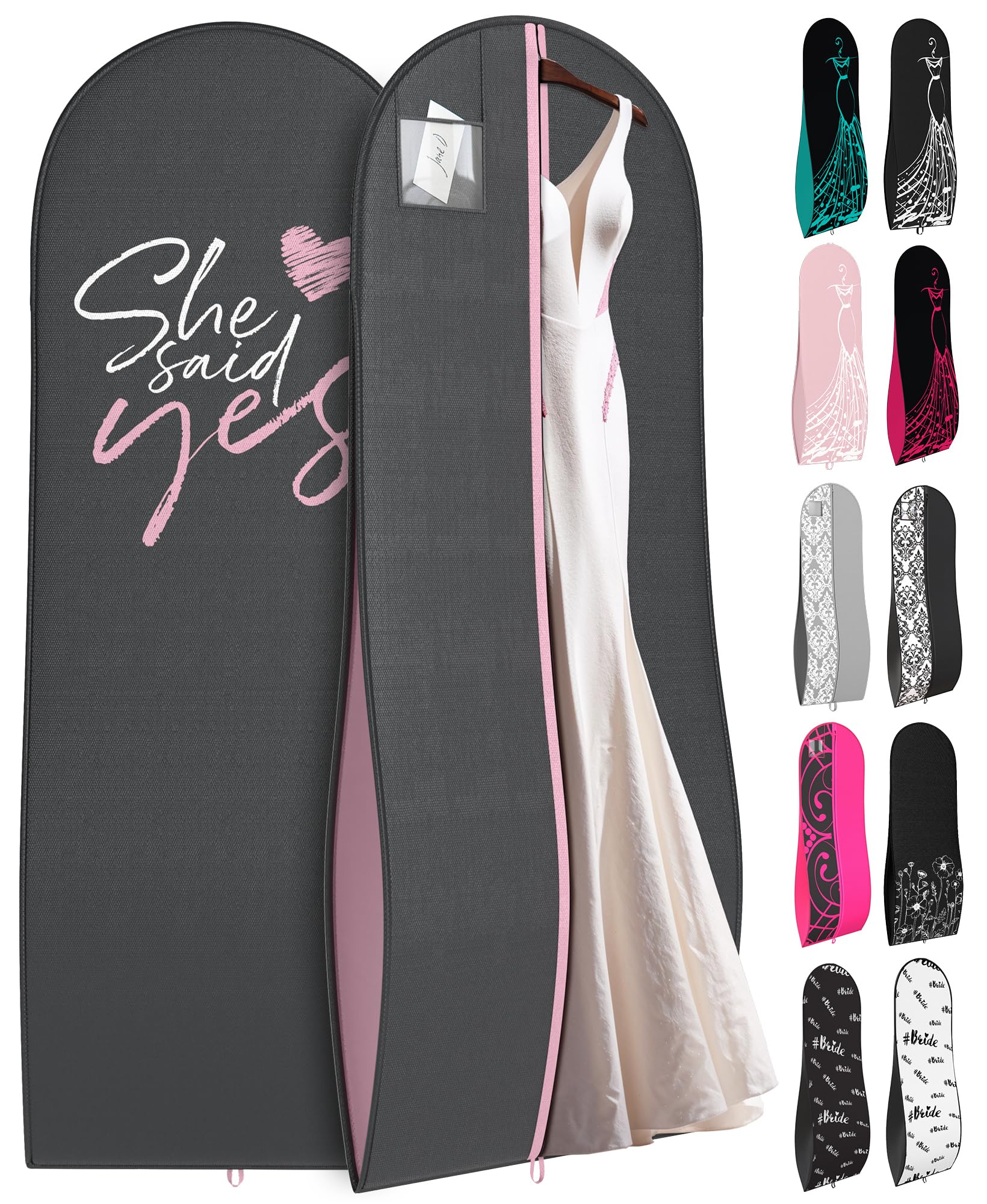 Your Bags 72 Tapered Long Dress Bags for Gowns - Wedding Dress Garment Bag for Dresses - Long