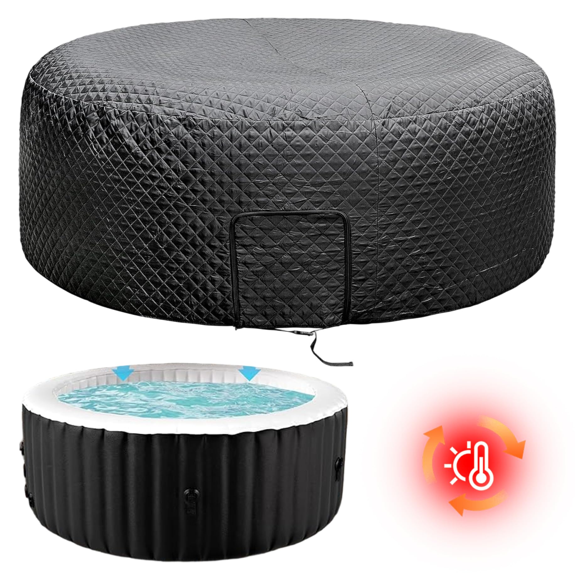 Couverture de Spa, couvertures de Spa Rondes isolées, Protection Contre la poussière et Le Soleil, couvertures imperméables Remplacement, 180x68 cm