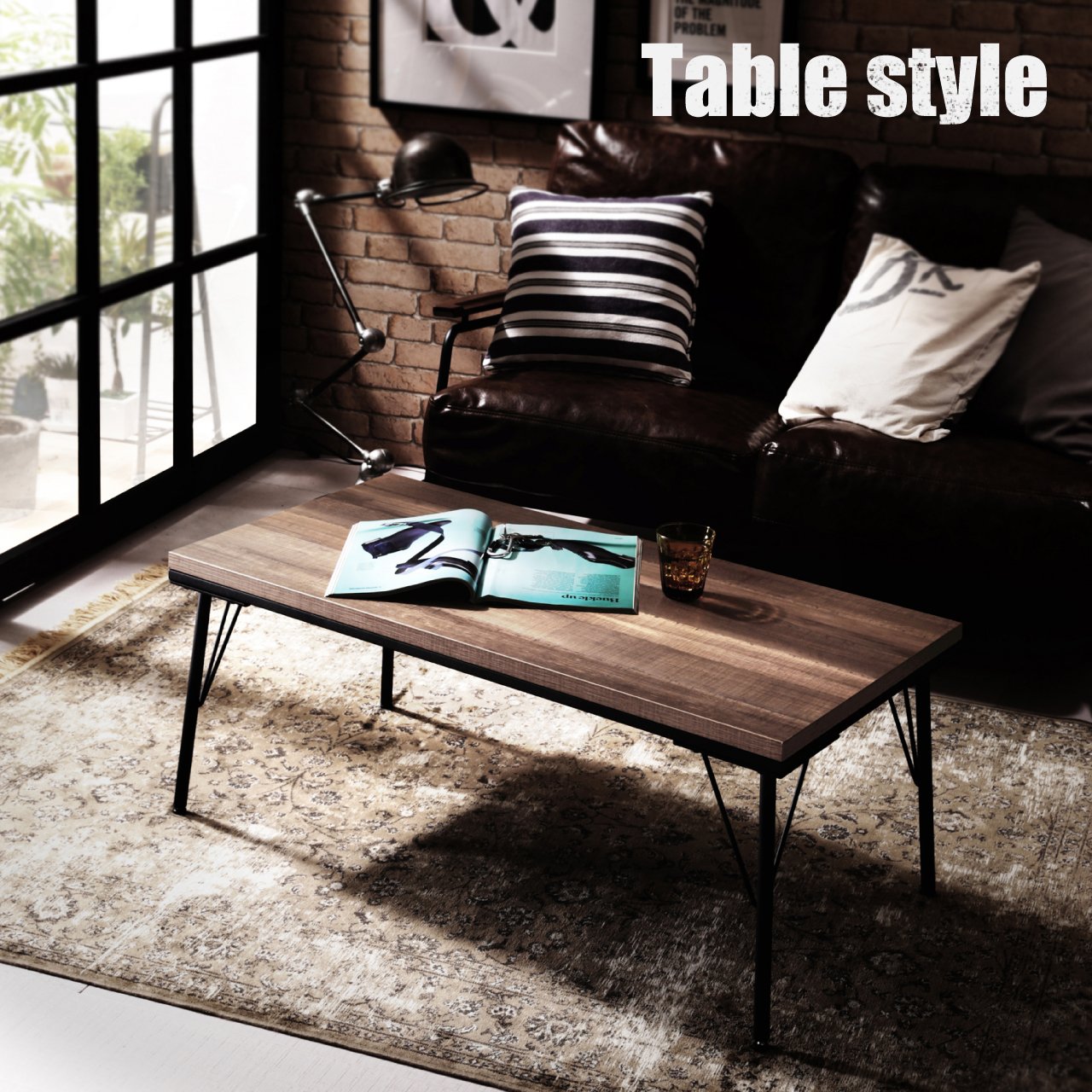 こたつ テーブル おしゃれ 古材風アイアンこたつテーブル 〔ブルック〕 ヘリンボーン柄こたつ布団セット セット こたつ布団(代引不可)【 Amazon | 古材風アイアンこたつテーブル ブルック ヘリンボーン柄