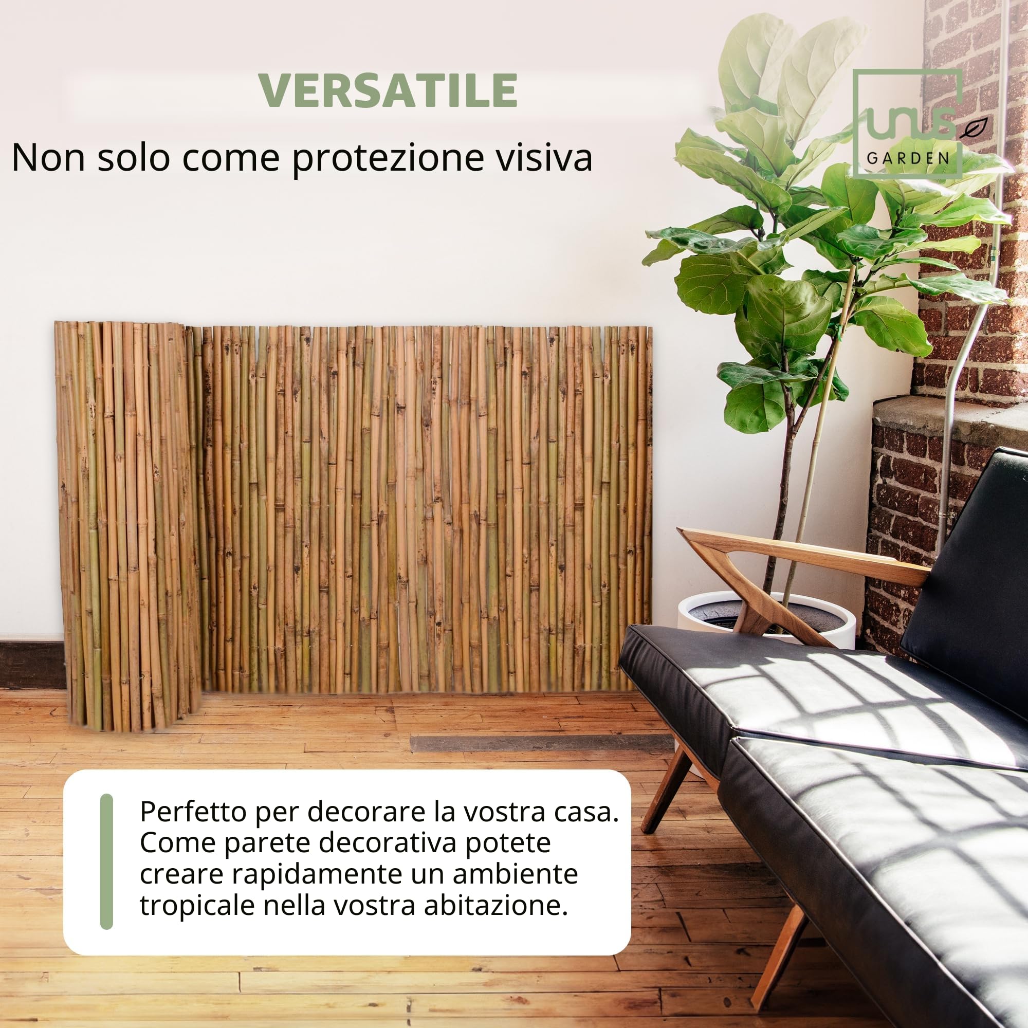 Nature by Kolibri - Recinzione in bambù, in diverse misure, per terrazze, balconi e giardini