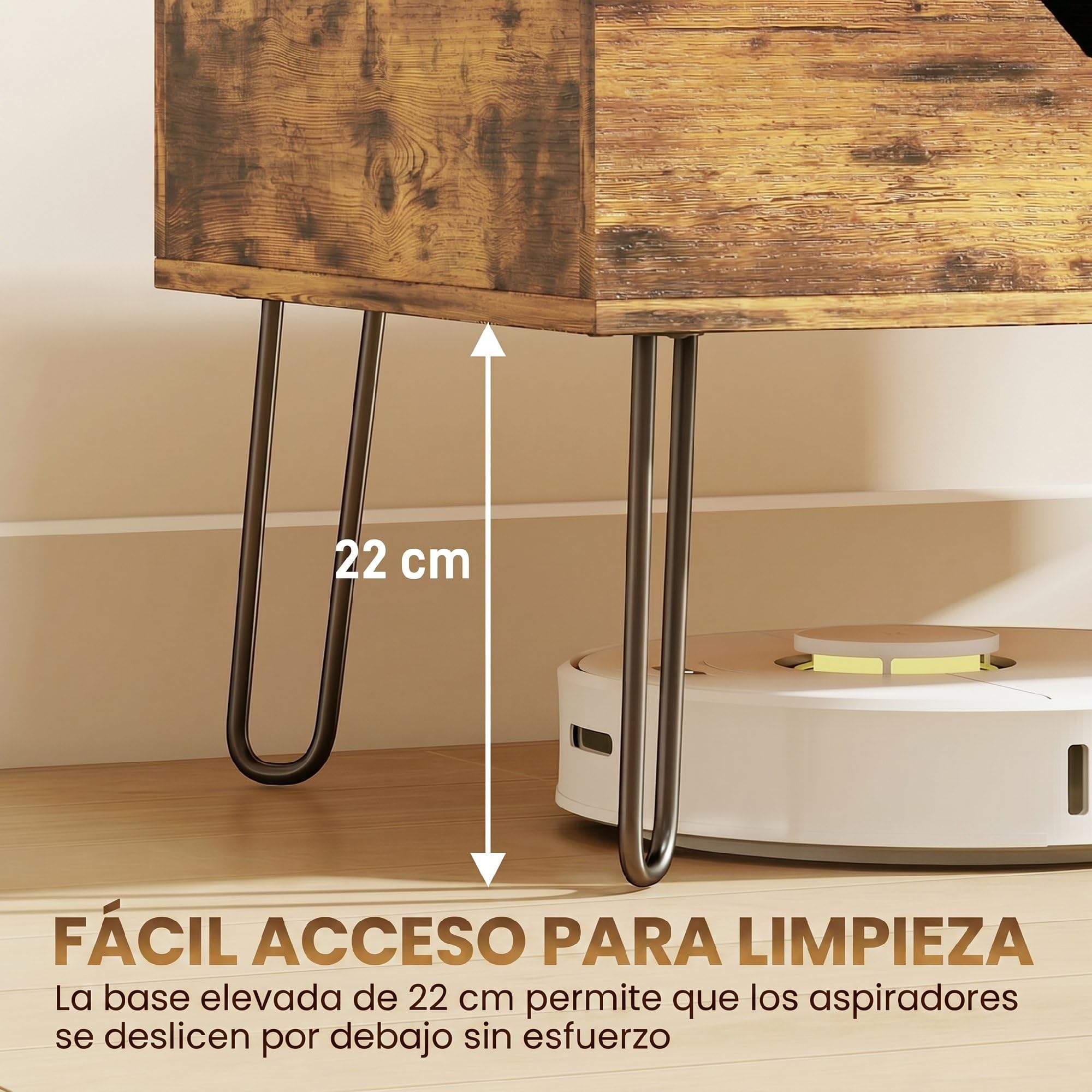 HOMCOM Mesa de Centro Elevable, Mesa de Café para Salón con Compartimento Oculto, Patas de Acero para Sala de Estar, Comedor, 95x50x40 cm, Marrón Rústico