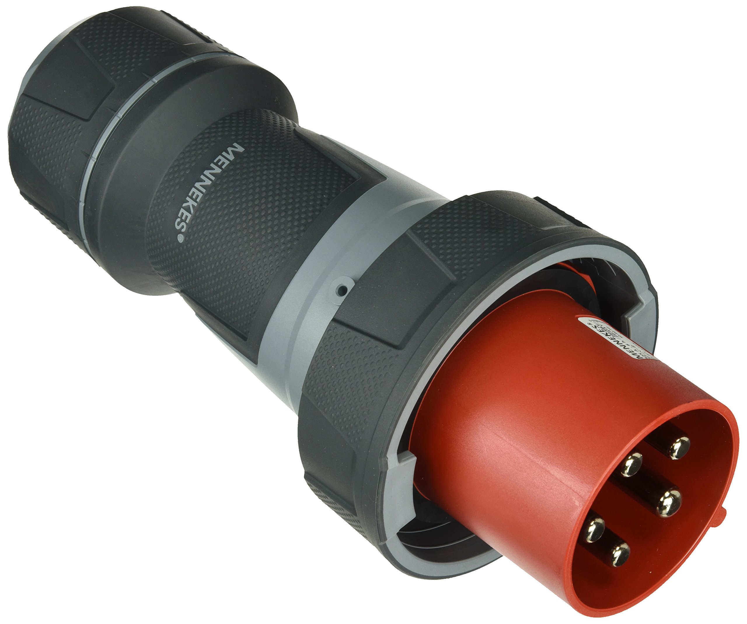 Mennekes 101200149 Clavijas Power Top XTRA, Tomas de Corriente CEE, 400 V, 50-60 Hz, 125 A, 5 Polos, IP 67, Rojo