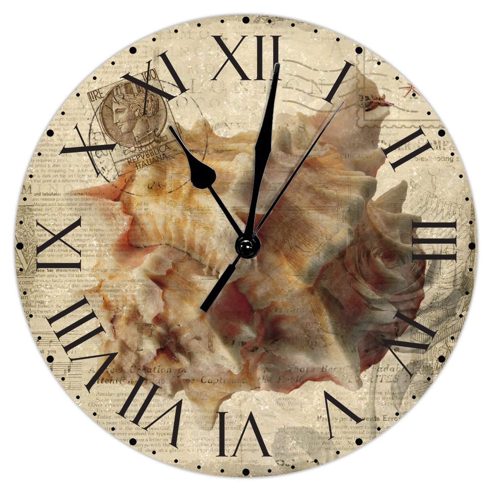 Horloge vintage de 30,5 cm silencieuse pour une décoration apaisante