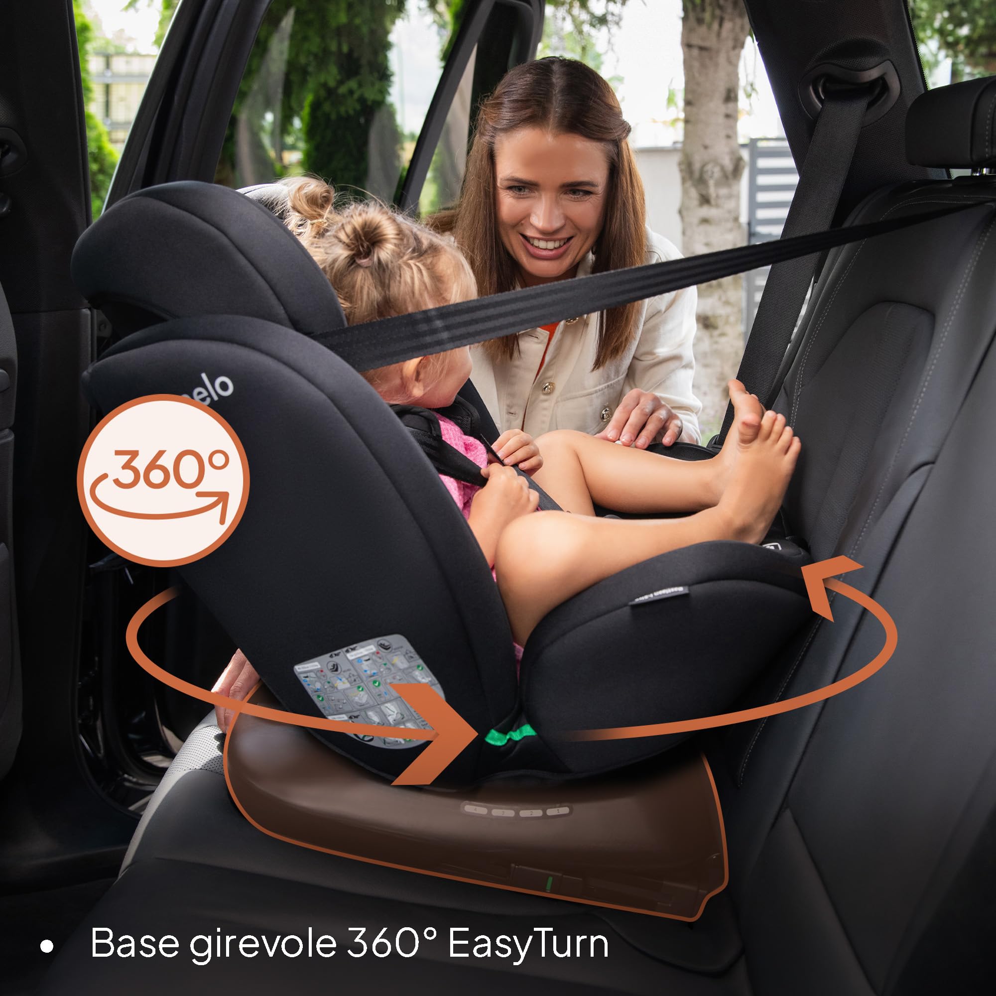 Lionelo Bastiaan i-Size Seggiolino Auto Evolutivo 4-in-1 per bambini 0-12 Anni (40-150 cm) ISOFIX e l'ultima Norma R129 Opzione Rivolto All'indietro, 21 Regolazioni, Girevole 360° Protezione Laterale