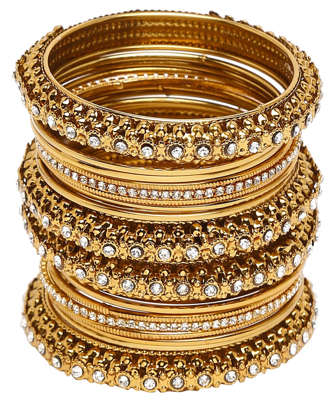 Shining Diva Fashion Latest Antique Gold Plated Set of 18 Stylish Traditional Bangle for Women (13732b_2.8) (B0B659NCQC) Amazon Price History, Amazon Price Tracker