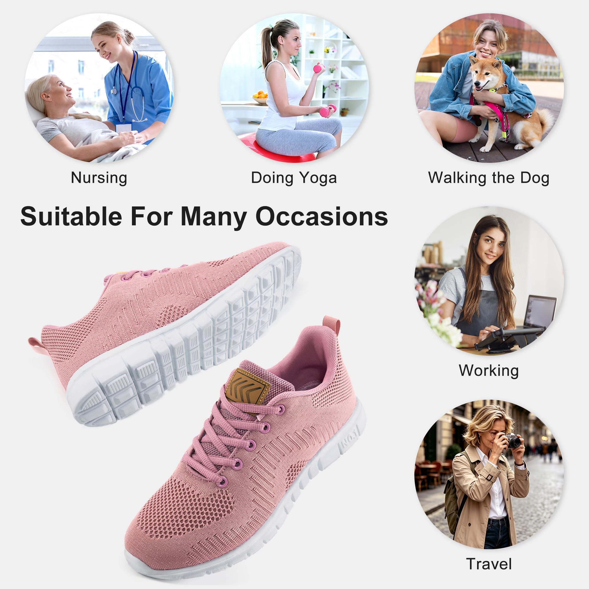 Alicegana Tenis para mujer, ligeros, antideslizantes, informales, para caminar