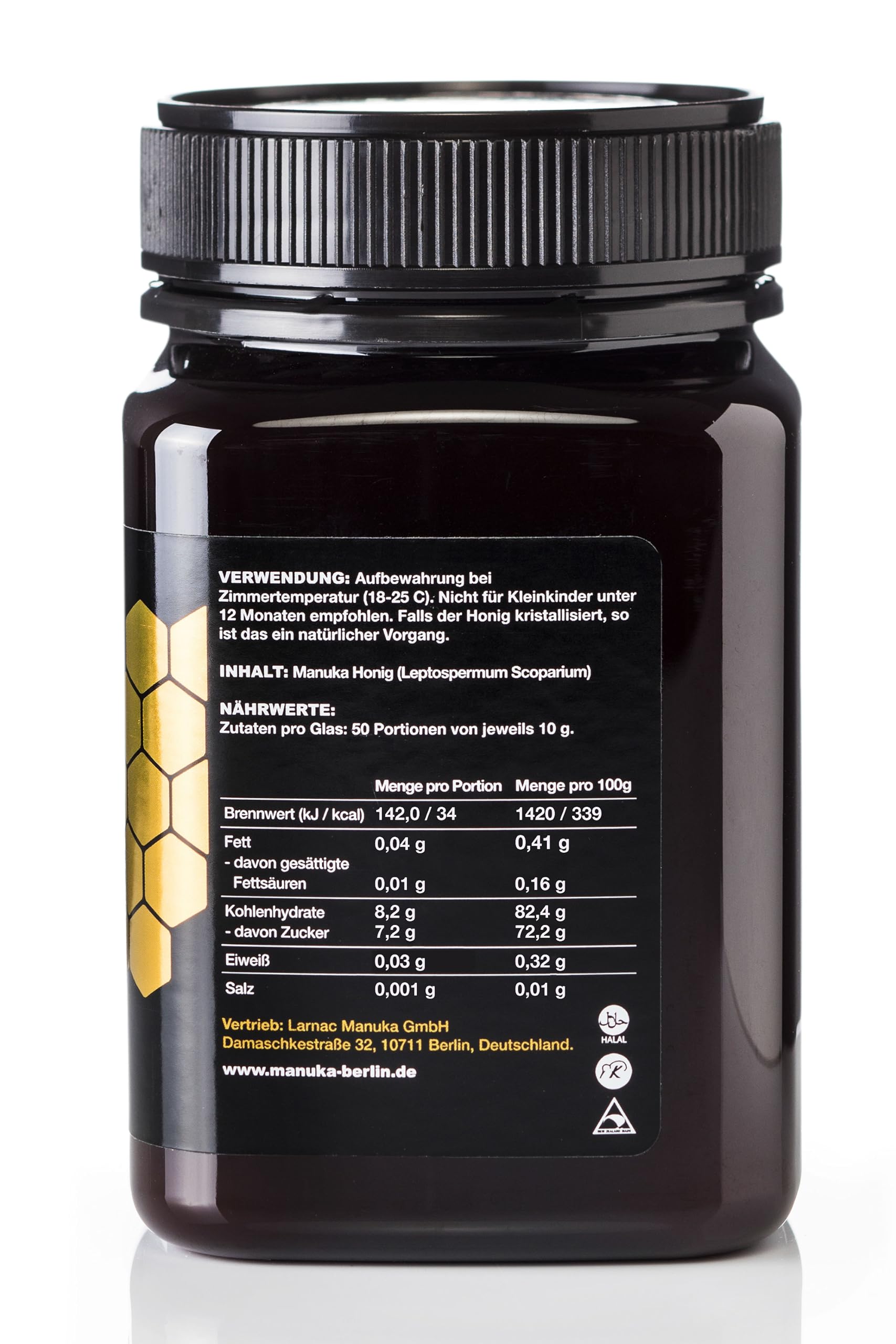 Larnac Manuka Honig 600+ MGO aus Neuseeland, 500g, zertifizierter Methylglyoxalgehalt