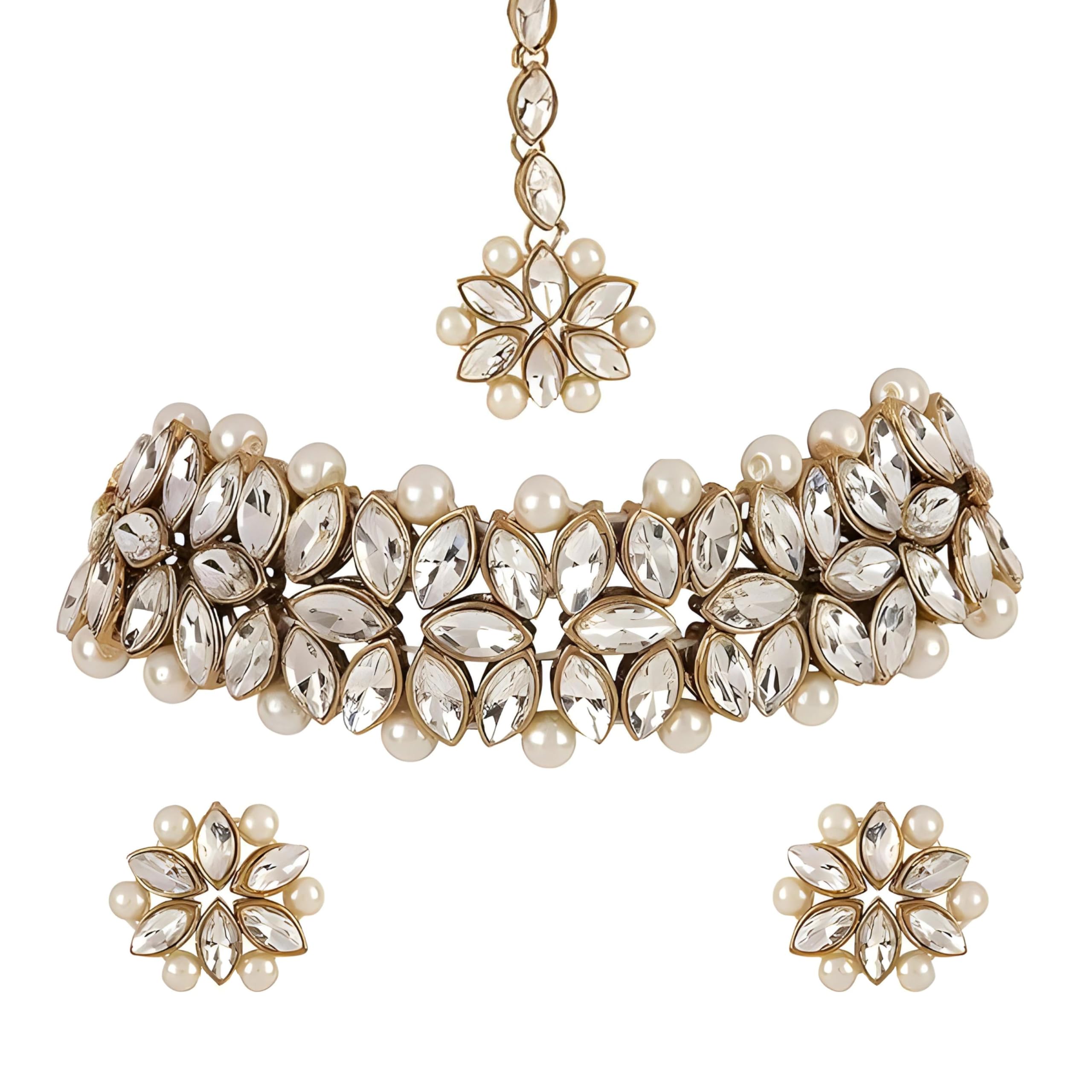 Shonas Style Fashion Latest Choker Design Antique Kundan Traditional Necklace Jewellery Set for Women (B0DBVWY5CT) Amazon Price History, Amazon Price Tracker