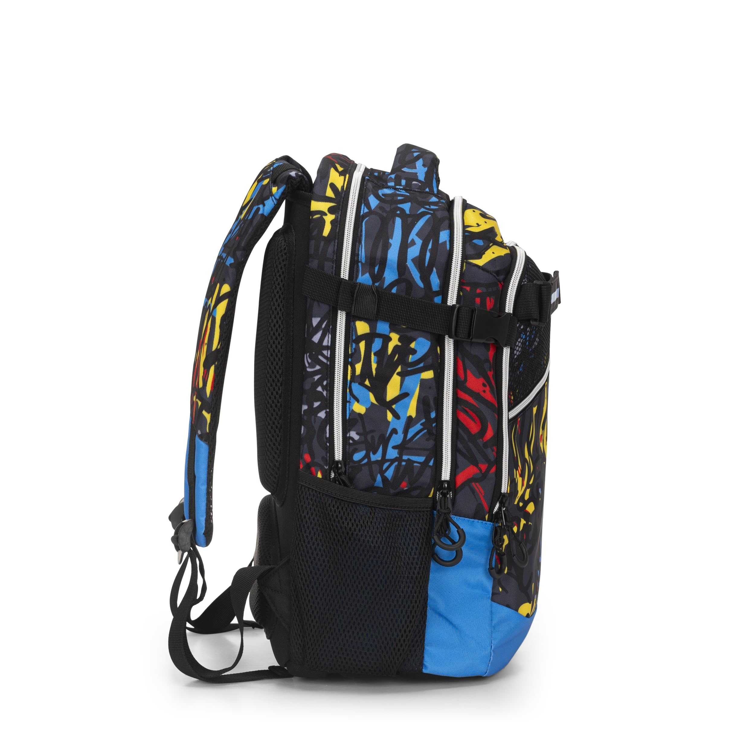 Comix WBS GRAFFITI - Zaino e Astuccio, Ideali per Scuole Elementari o Medie, Astuccio con Set Cancelleria Incluso e Pratiche Chiusure a Zip