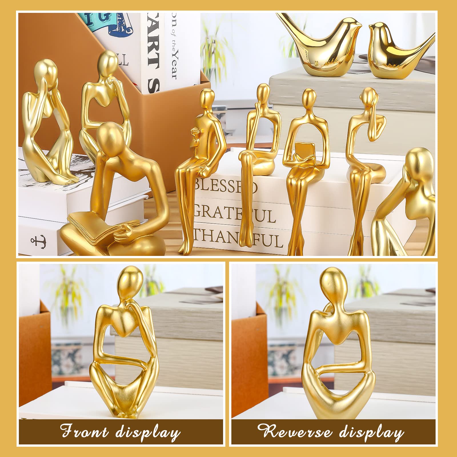 Goldene Vögel Deko – Keramik-Statuen, Minimalistische Bücherregal-Deko, Set Für Wohnzimmer, Schlafzimmer, Büro
