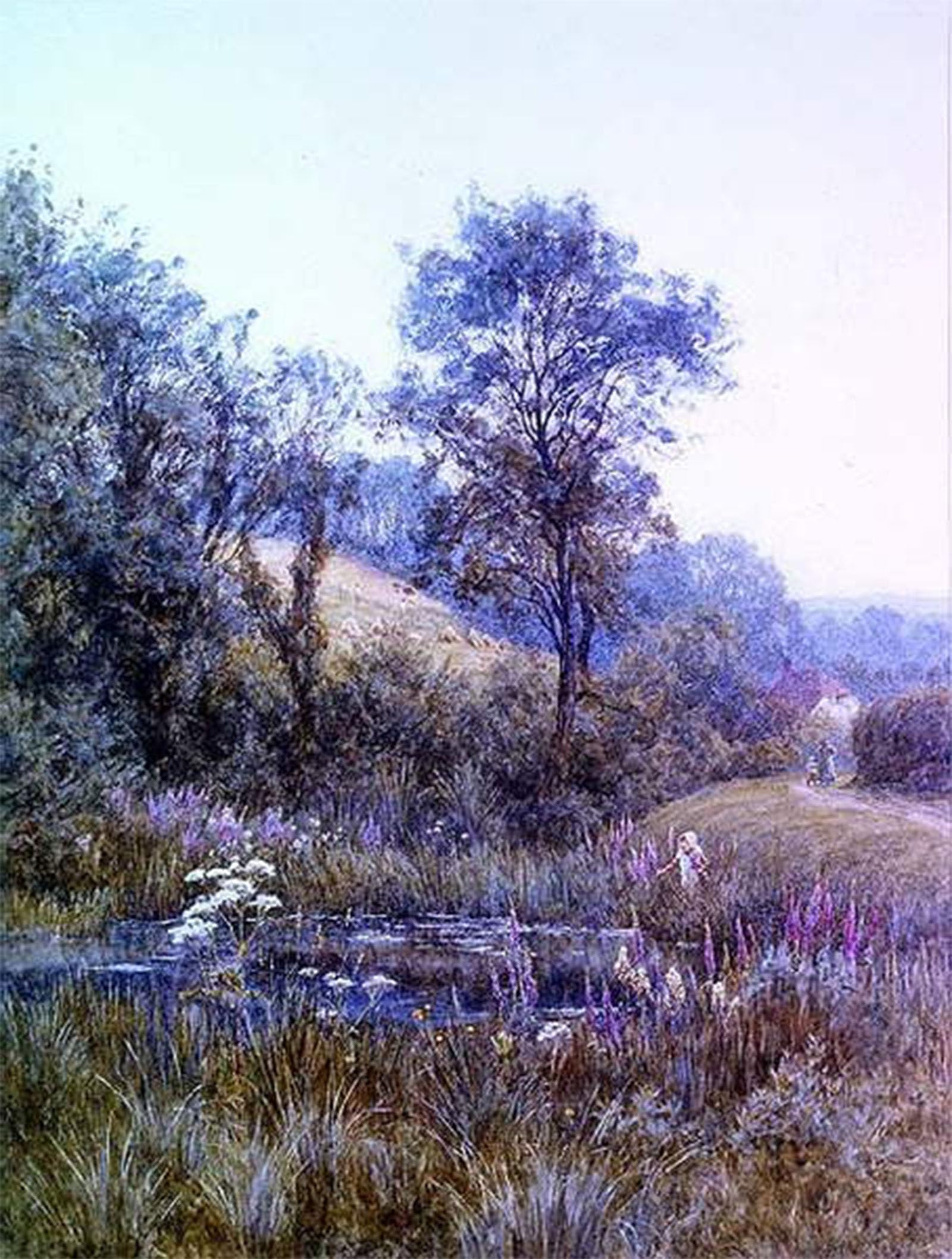 ARTXLXXBN Famous Art Print Poster Vintage Wall Art Picking Flowers by Helen Allingham Canvas Art Poster for Home Decor 60x90cm