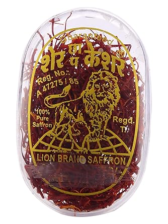 LION BRAND SAFFRON 1G Original Kashmiri Whole Lacha Keshar/Kesar For Biryani, Tea, Pooja And Milk (Pack Of 1 (1Gm)) - image, photos