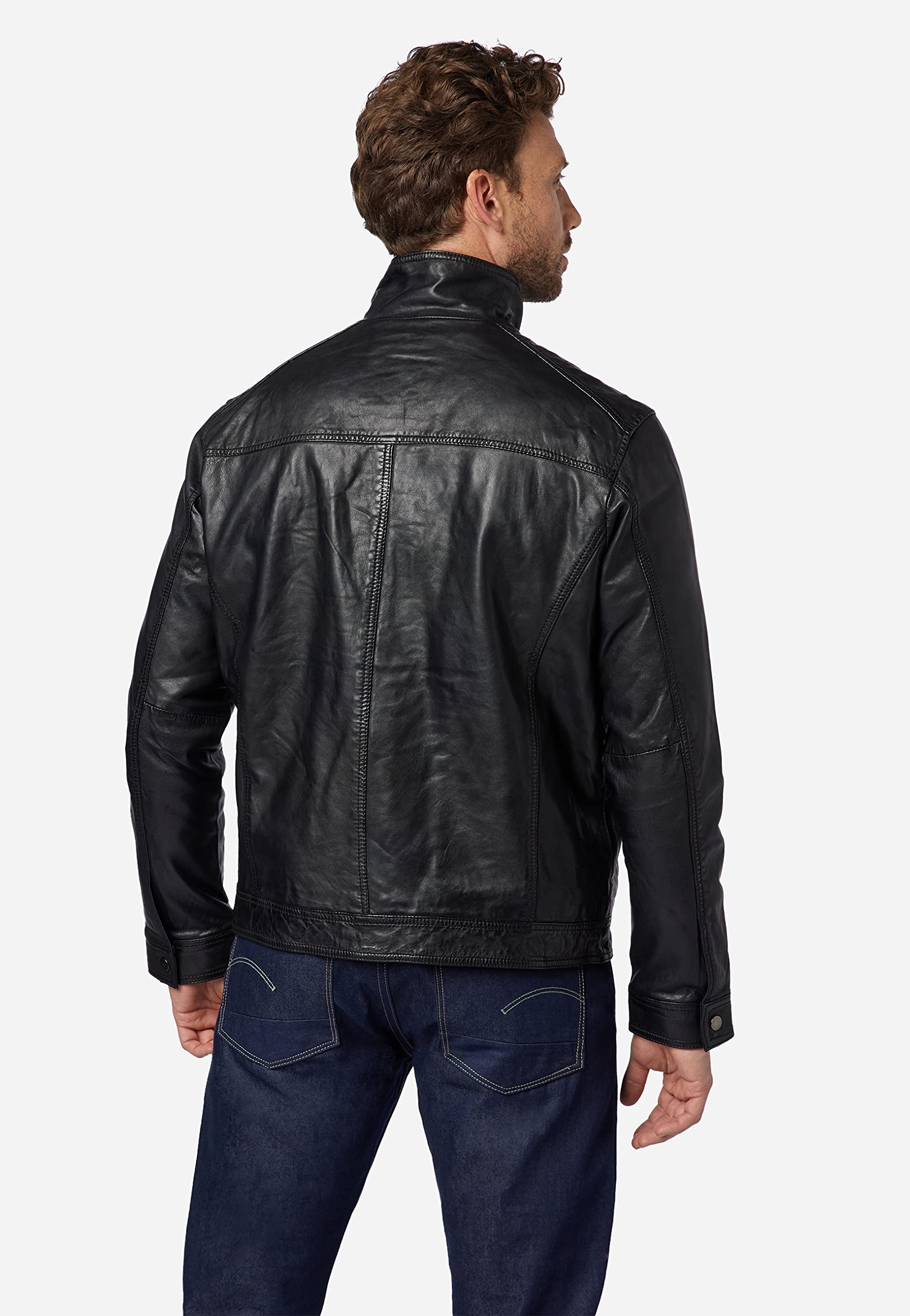 Albat Herren Bikerjacke aus Premium Lammleder