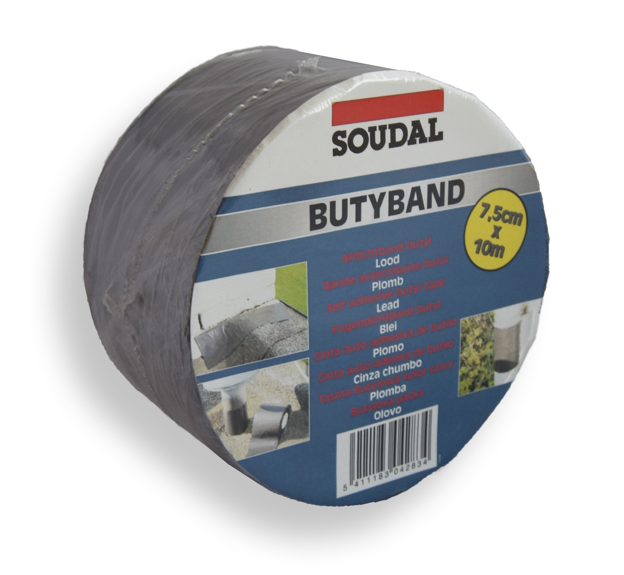 Soudal Butyband Roof Repair Tape Size 75mm X 10M Lead/graphite 2834 (2834) from B&Q