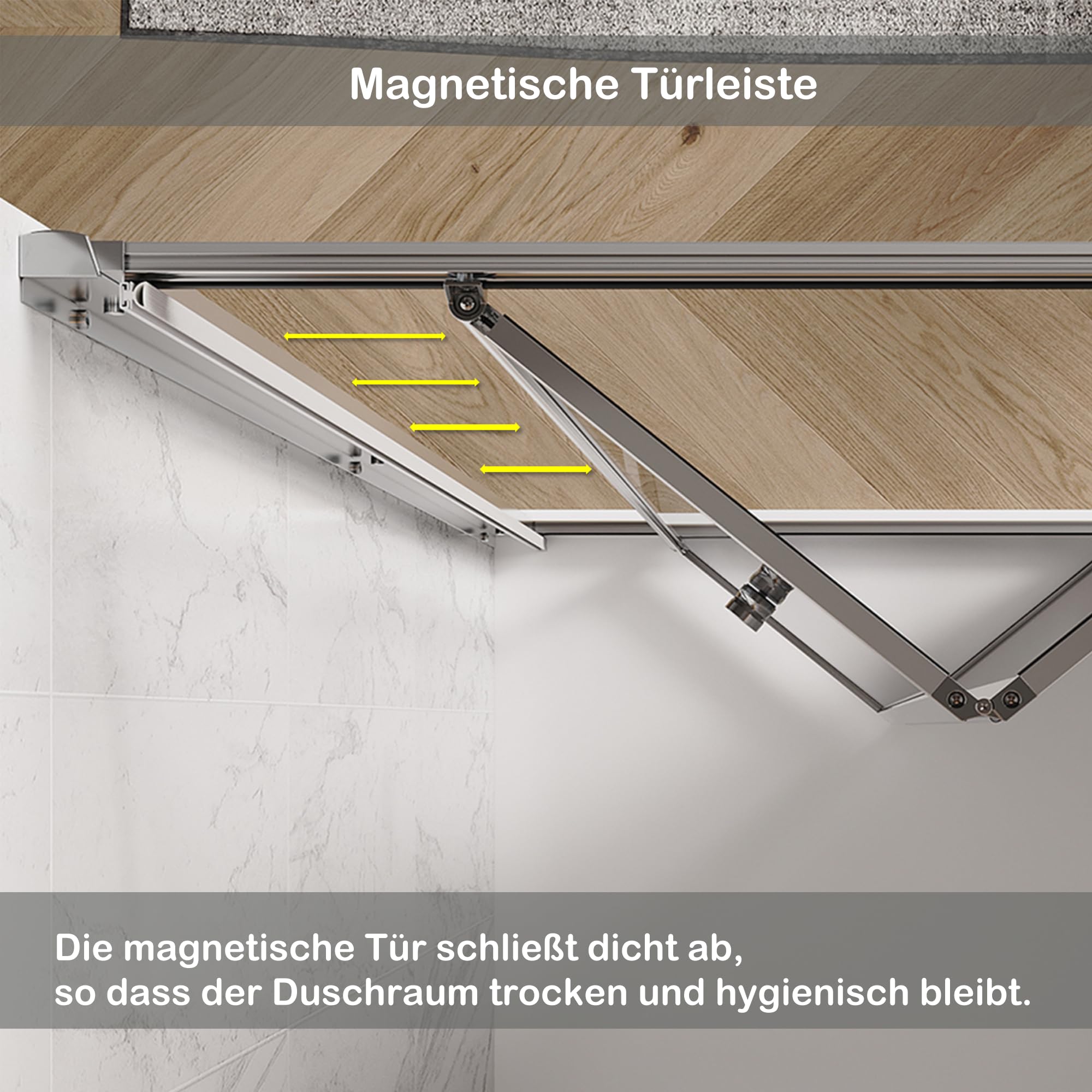Schiebetür Dusche 90x185 cm Falttür Duschkabine 90 cm faltbar Nischentür aus 5 mm Klarglas ESG Sicherheitsglas Duschtür Verstellbereich von 86-90 cm, Höhe: 185 cm