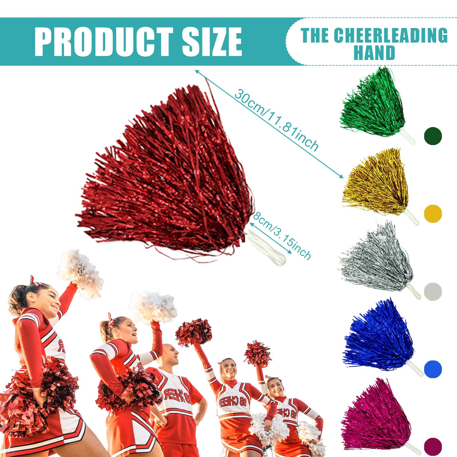 Leikurvo Lot De 12 Pompons De Pom-pom Girl - Pour événements