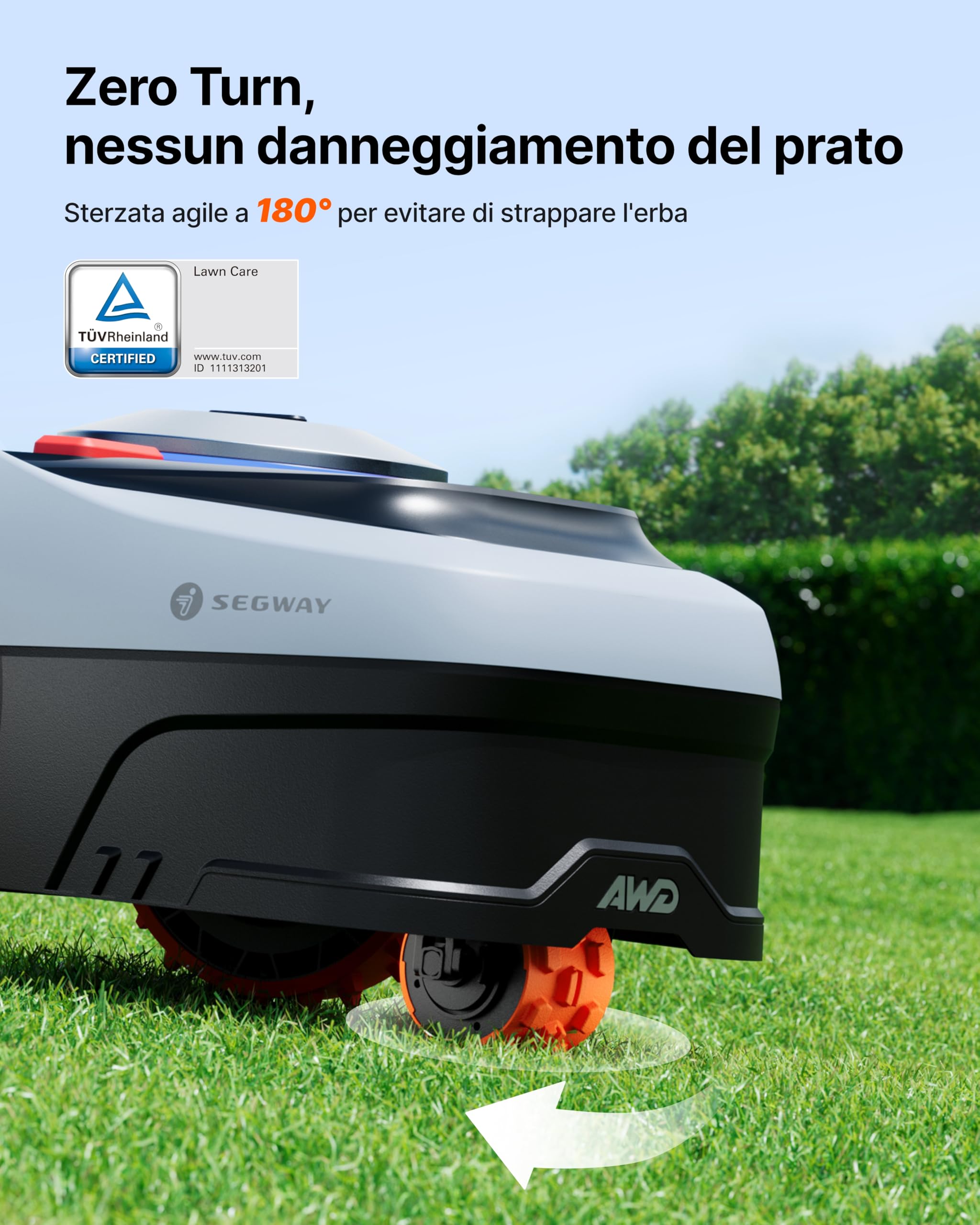 Segway Navimow i205 AWD Robot Tagliaerba Senza Filo Perimetrale - Kit con Garage S, Trazione Integrale per Pendii del 45%, EFLS NRTK + Visione, Non è Necessaria un'antenna RTK (Spedito separatamente)