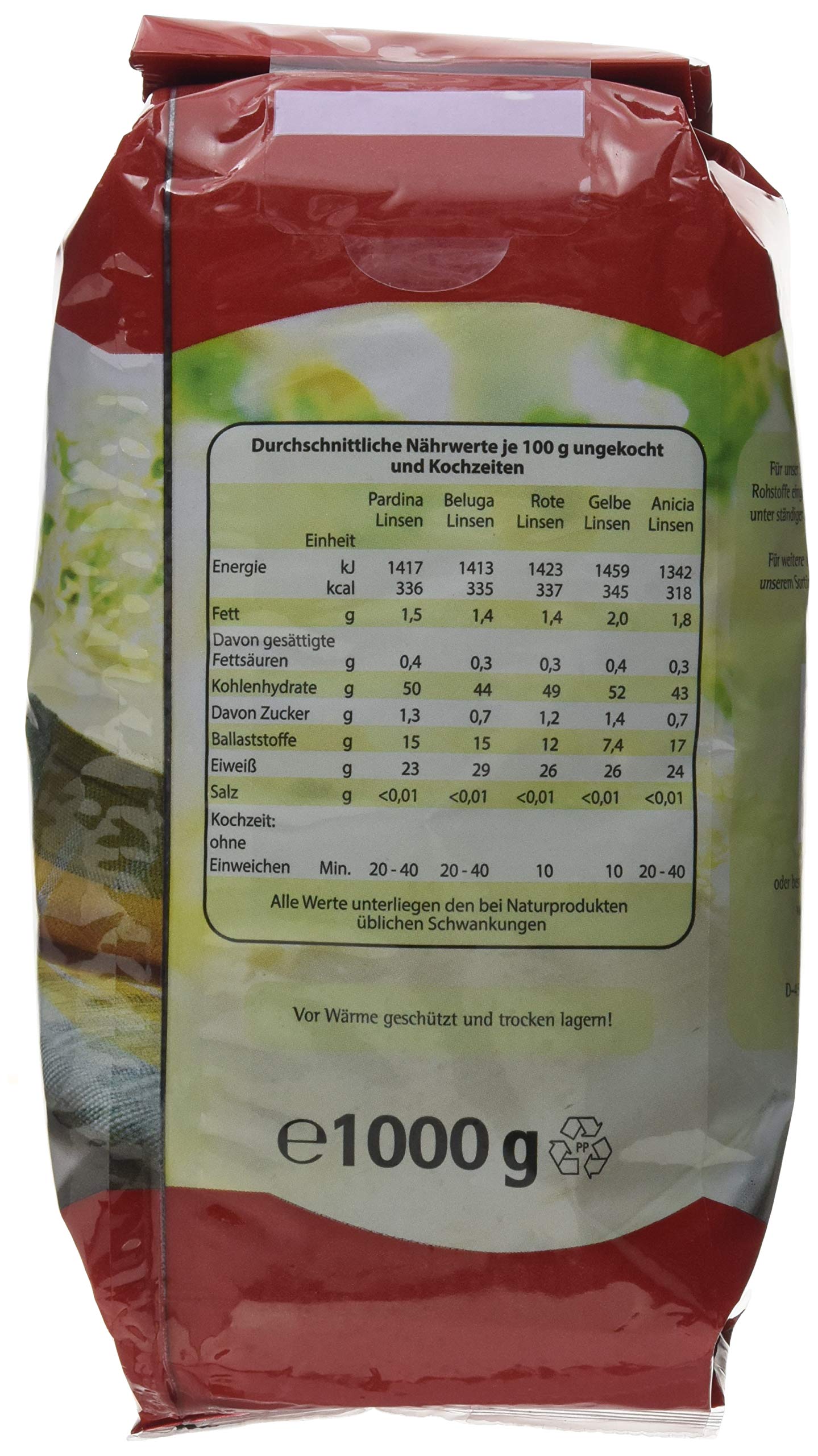 Müller´s Mühle Beluga Linsen, 5er Pack (5 x 1000 g)