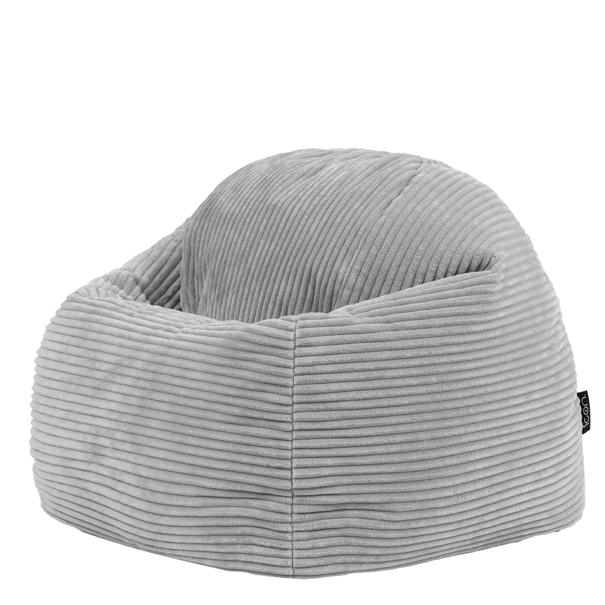 icon Kingston Kids Cord Bean Bag with Filling Included, Grey