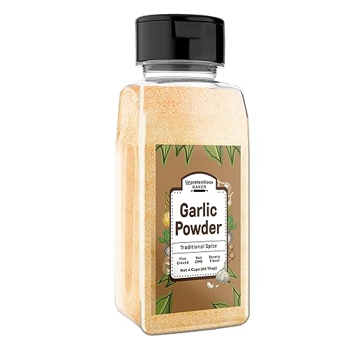 Unpretentious Ajo en polvo, 4 tazas, puro y natural, molido fino, sin OMG y sin gluten