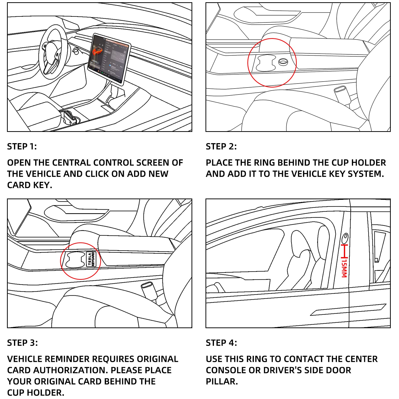 Generic Smart NFC Ring for Tesla Model 3 and Y Replace Unlock Door Keycard,13# 72mm US Size, black