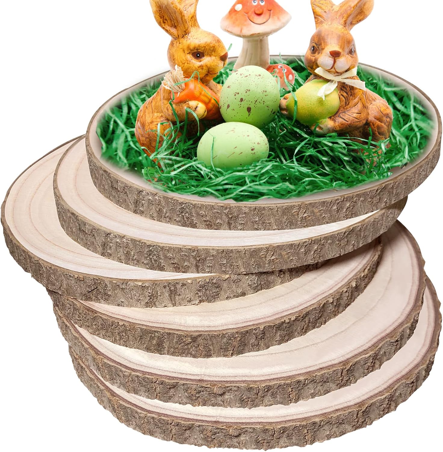 6 Pack Wood Slices 1213.5 Inch Large Wood Rounds Tree Bark