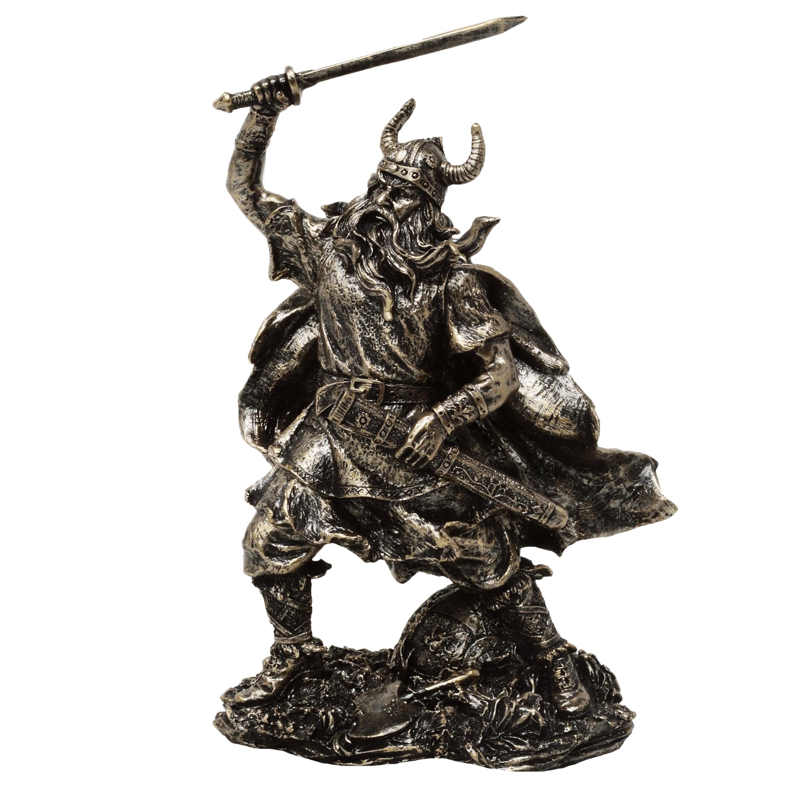 MystiCalls Figurine viking avec épée surélevée - Figurine Viking - Décoration de guerrier