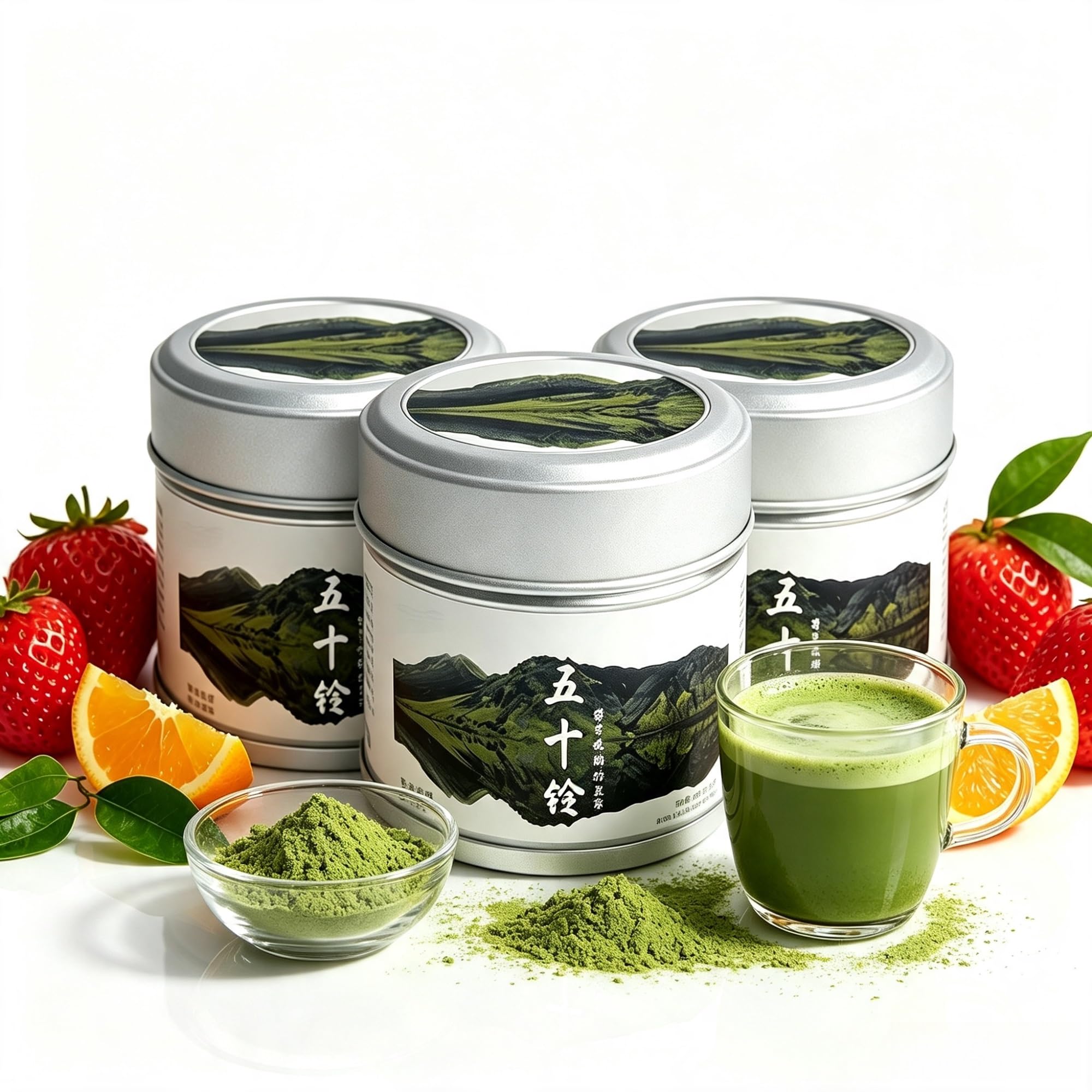 Matcha w proszku, mielona w kulkach zielona herbata parzona, 3 opakowania
