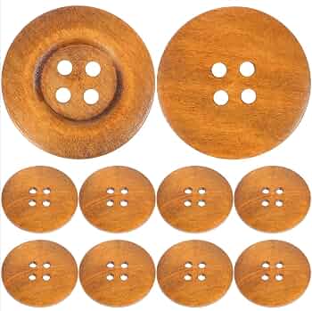 Juland Holzknöpfe Set, 200 Stück In 15/20/25 Mm, 4-Loch, Natur, Für Nähen & Basteln