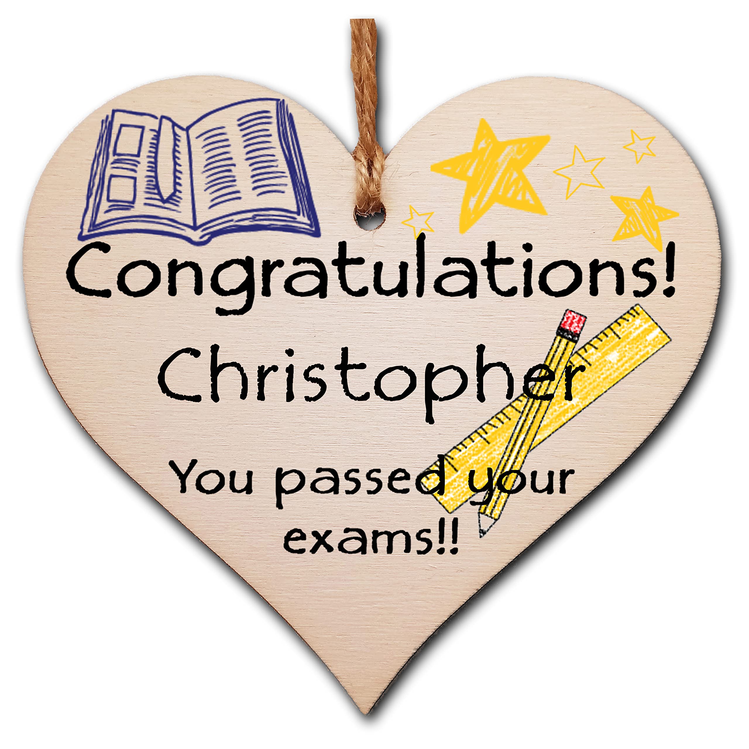 Gift In Can Personalised Handmade Wooden Hanging Heart Plaque Gift Well Done On Passing Your Exams Congratulations Graduation Keepsake