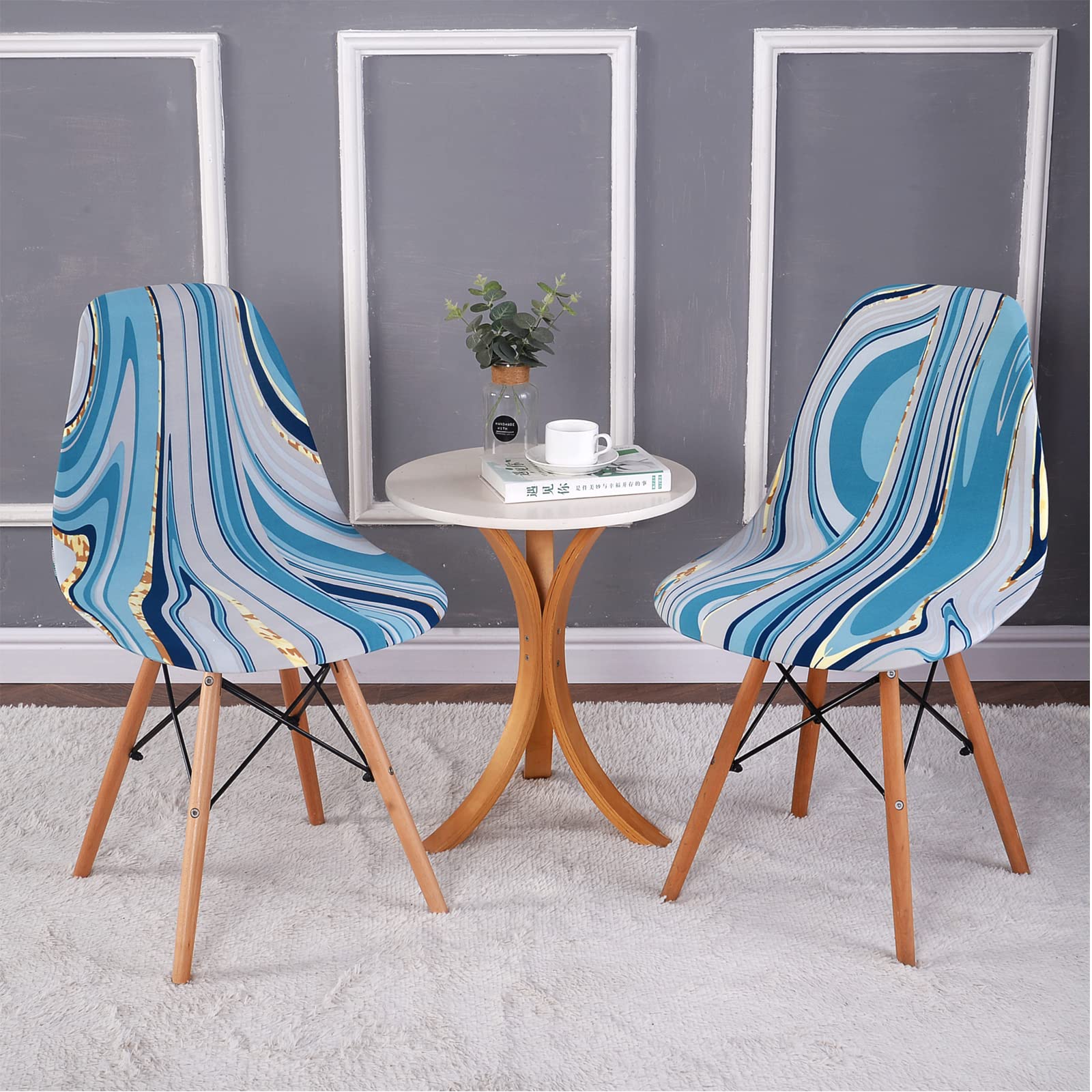 Amazon.com: BSYMDH 2PCS Blue Mid-Century Modern Dining Chair