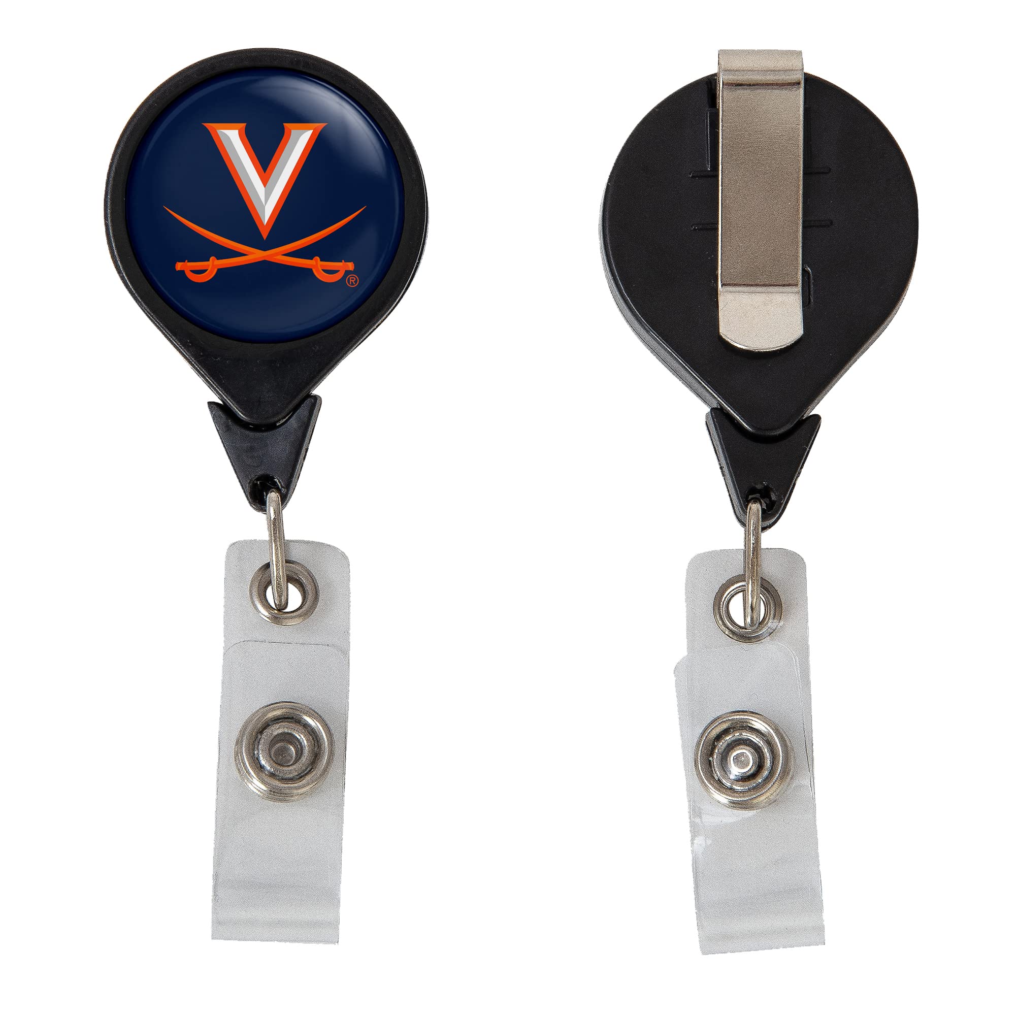Desert Cactus University of Virginia Retractable Badge Holder Cavaliers UVA Wahoos ID Reel with Ticket Clip for Lanyard, Work, School & Office Access