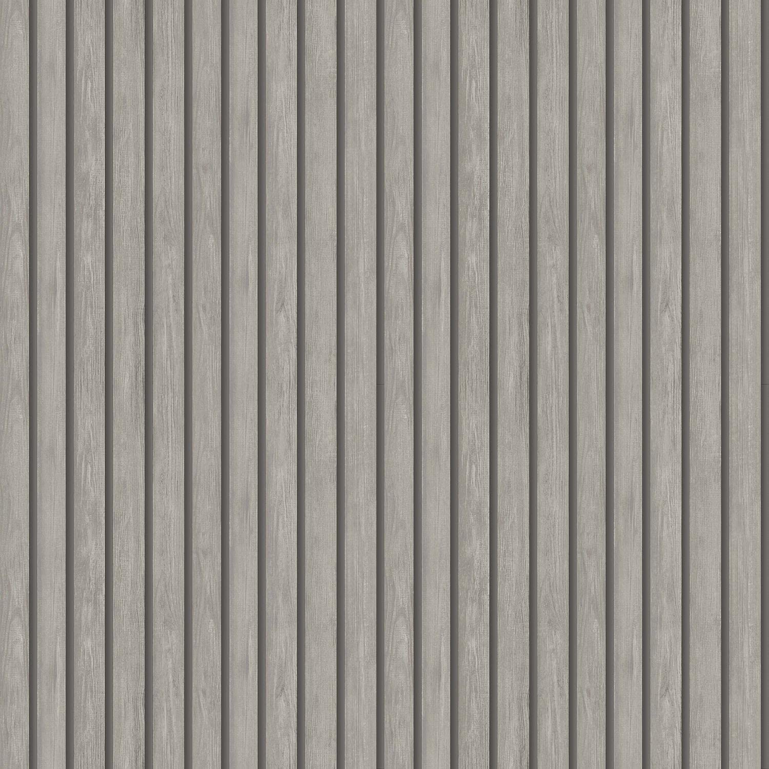 Yöl Grey-Sample ** Sample Wood Slat Grey Wallpaper