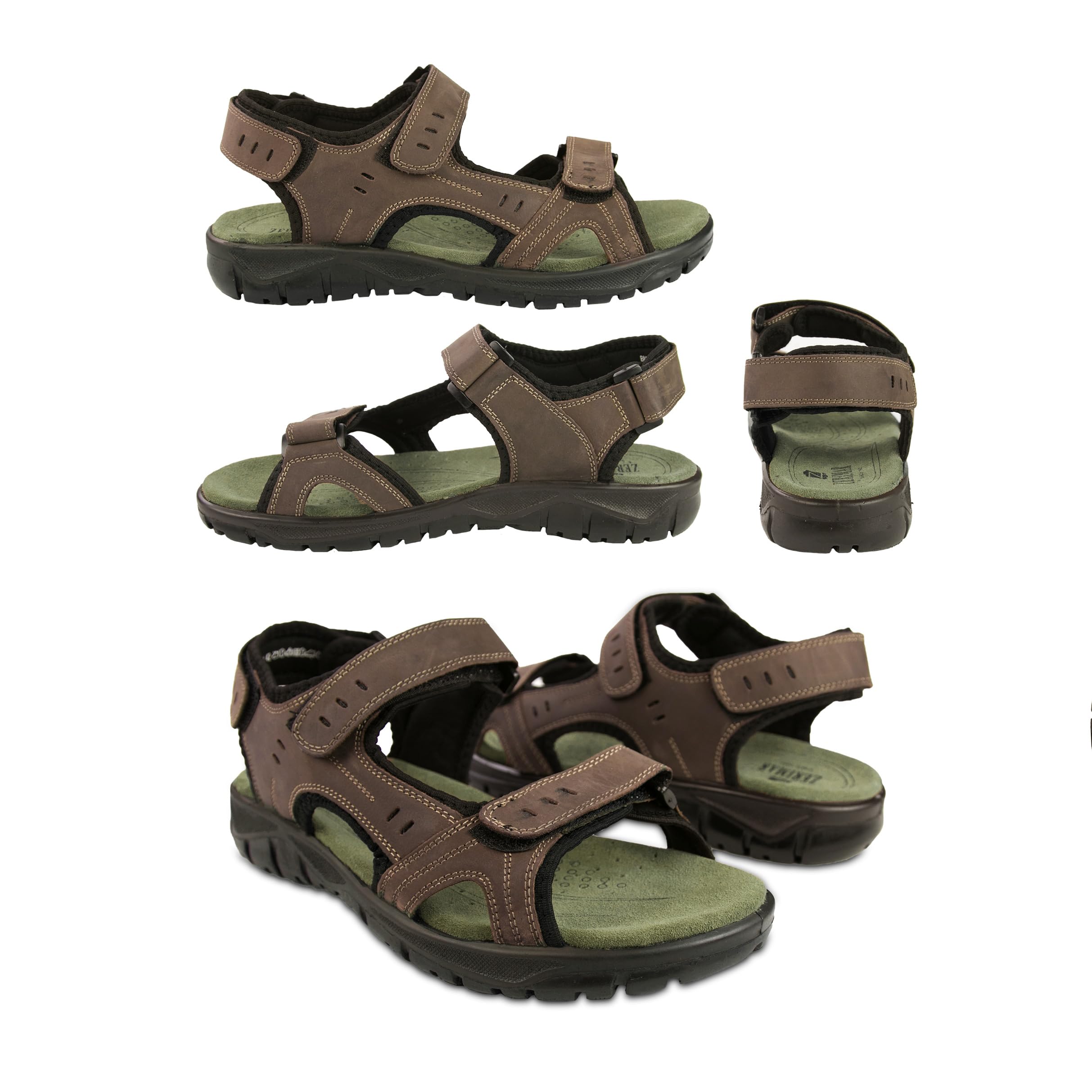 Zerimar Sandali Uomo - sandali uomo pelle - Ciabatte Uomo - ciabatte infradito uomo Con Fibbie Regolabili - Scarpe Trekking Uomo - Infradito Uomo - Sandali Estivi Leggeri.