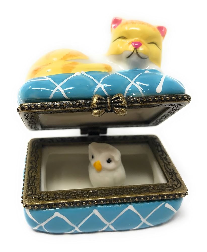 新品未使用COLONISTA イエロー星形オブジェ 箱入り Amazon.com: Yellow Tiger Cat Porcelain Trinket Box with Tiny