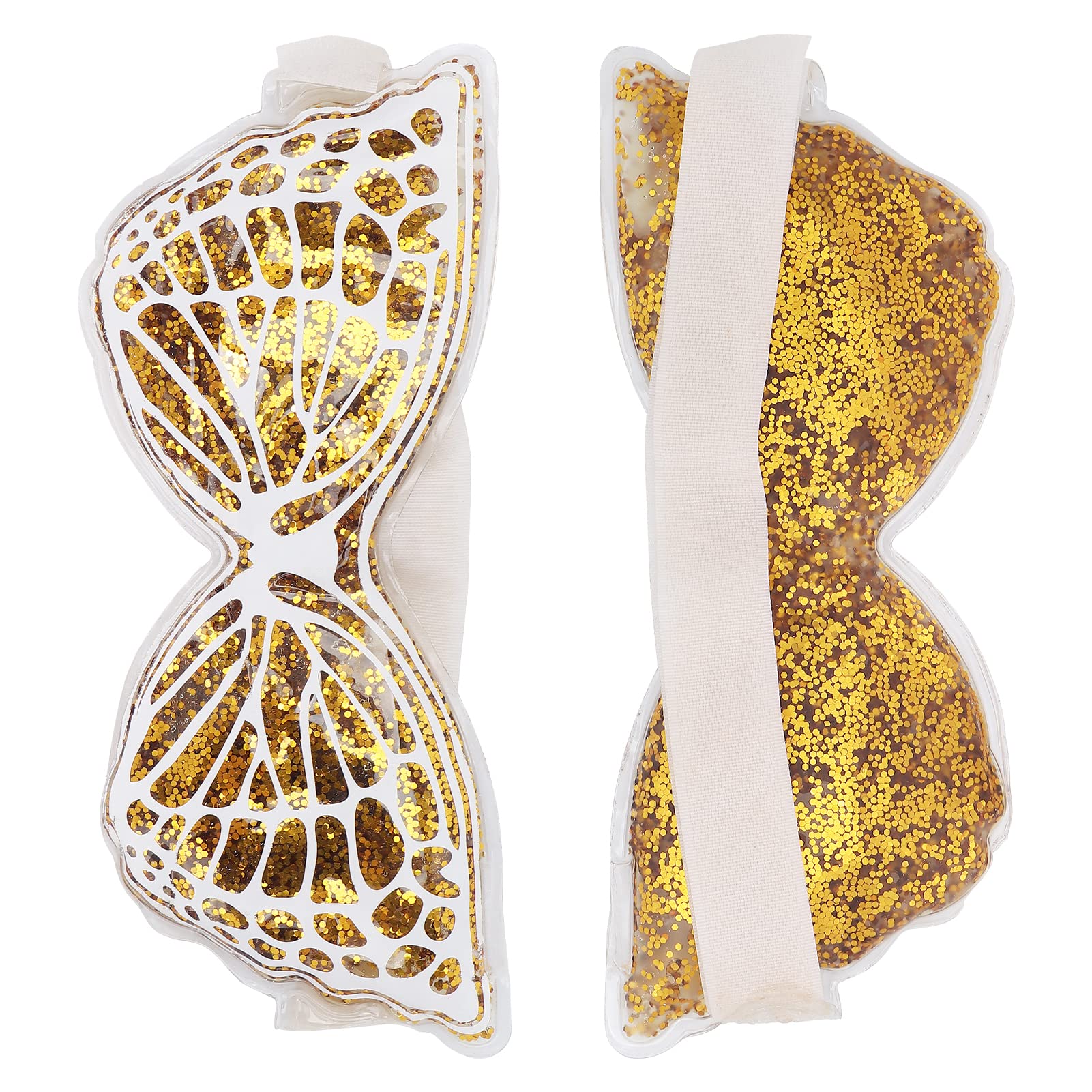 Cooling Eye Mask, Reusable Gel Eye Mask Hot Cold Compress Sleep Eye Mask for Puffy Eyes, Anti-Fatigue, 1 Pc (Golden)