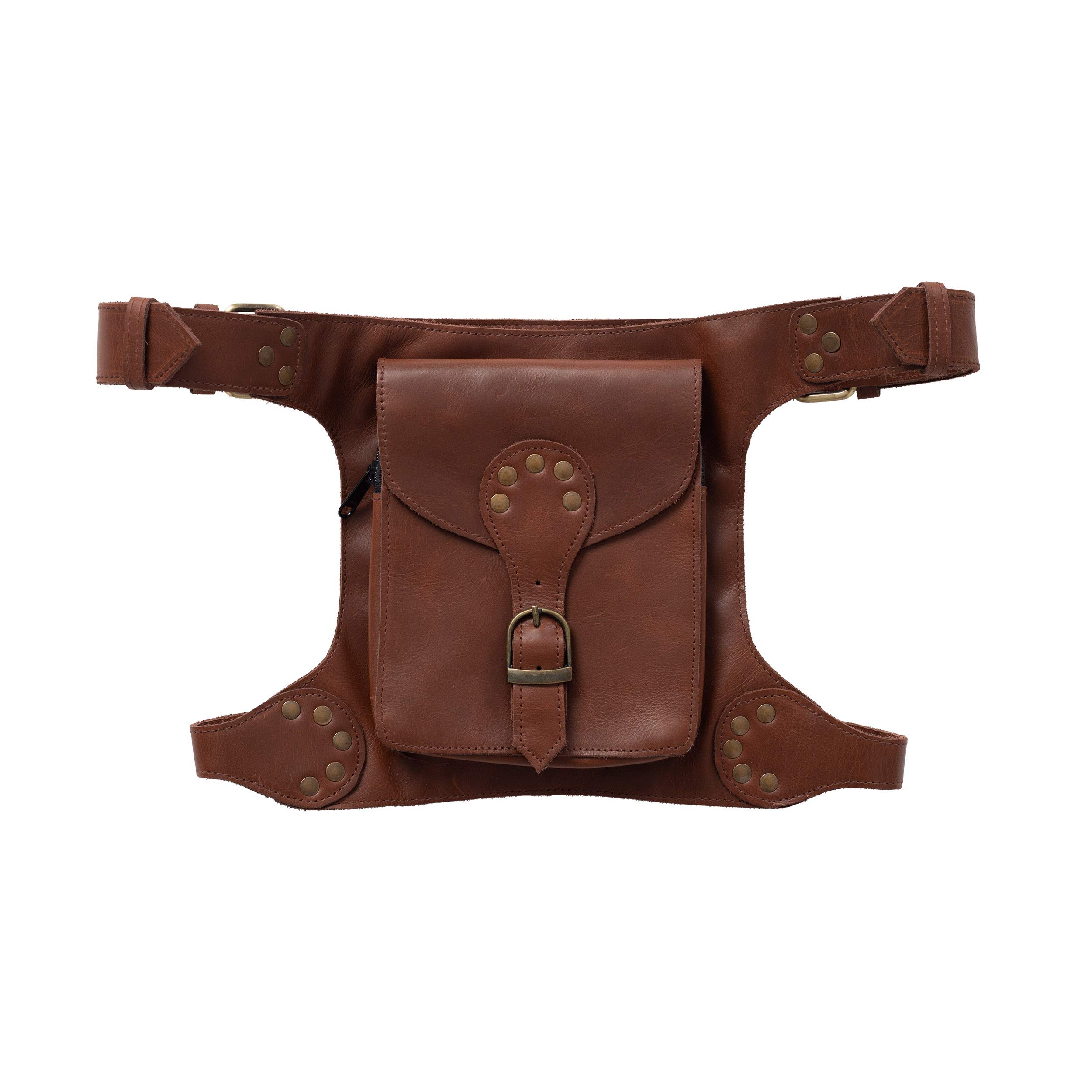 Holster Style Rustic Belt Bag-Brown