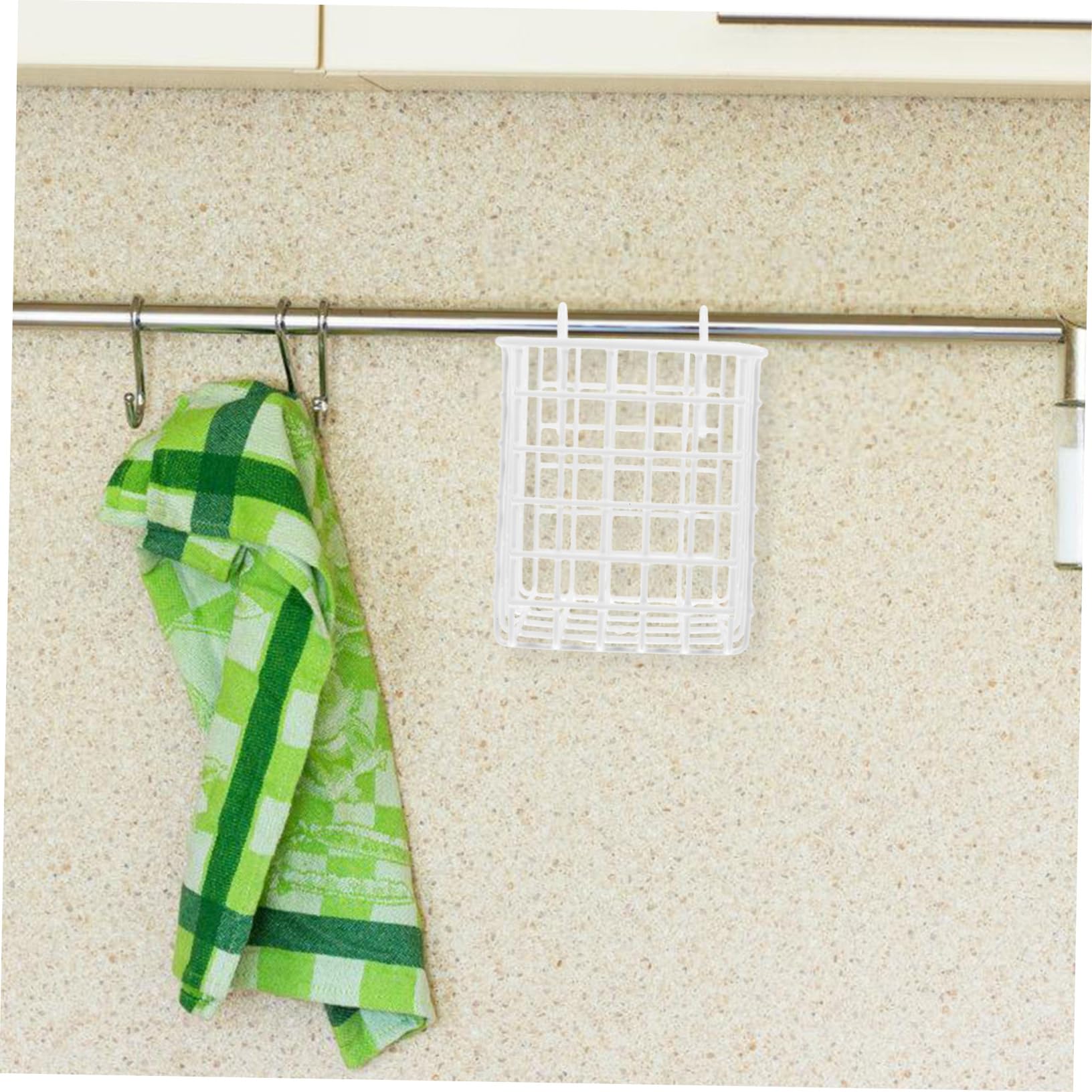 MOLUCKFU Wire Hanging Basket Storage Rack Iron Kitchen Organizer for over The Door Cabinet Sturdy Multi-functional Basket for Utensils Toiletries Simple Design Finish