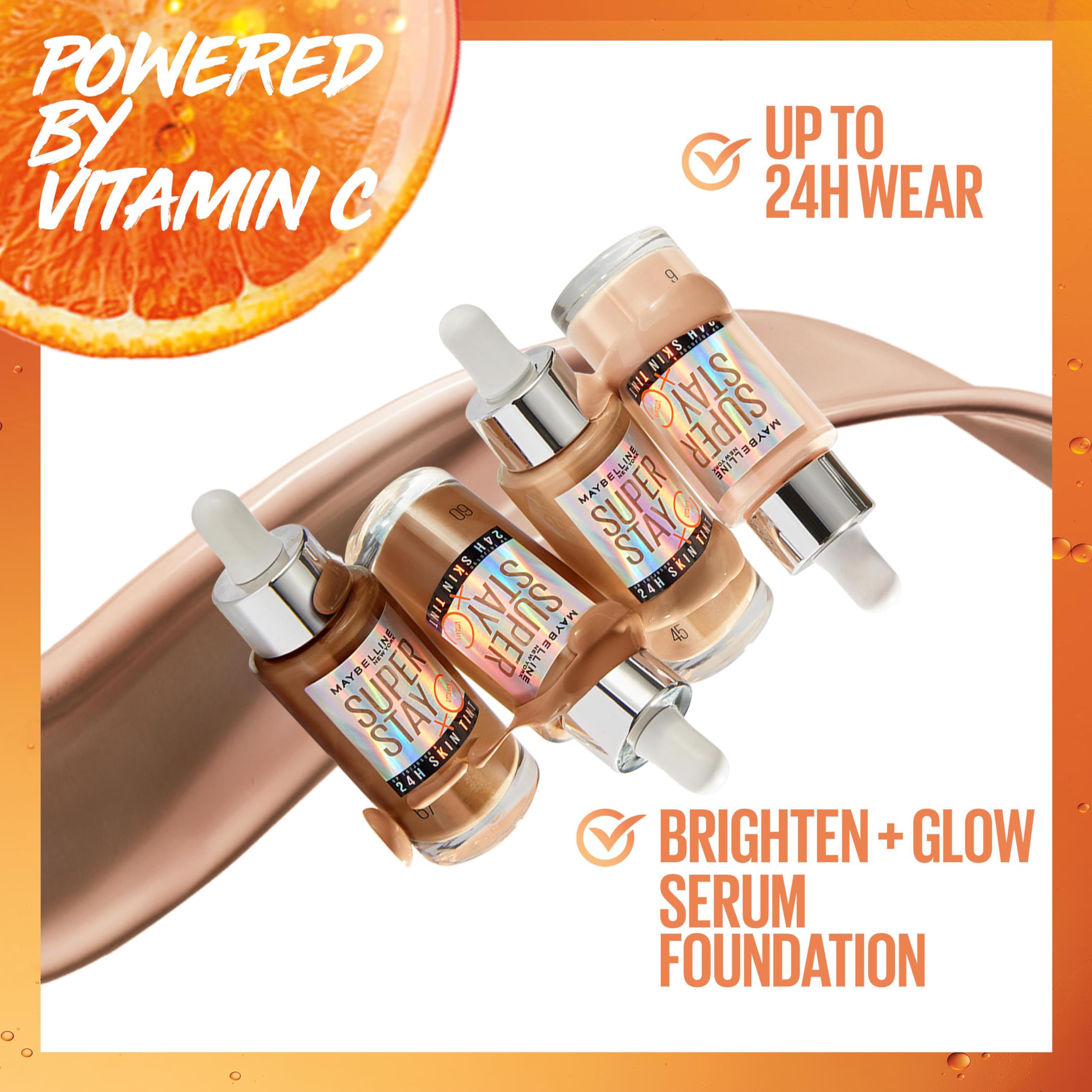 Maybelline Super Stay Skin Tint Foundation, With Vitamin C*, Brighten and Glow Serum Foundation with Long-Lasting - Image 3