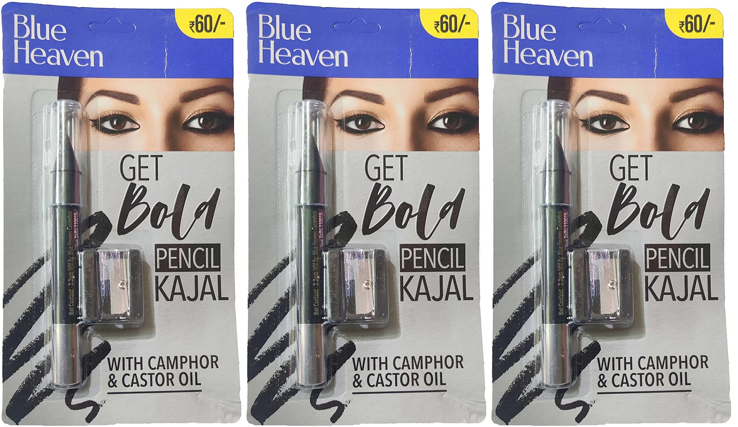 Blue Heaven Get Bold Pencil Shimmery Kajal (Black,18 Ml)