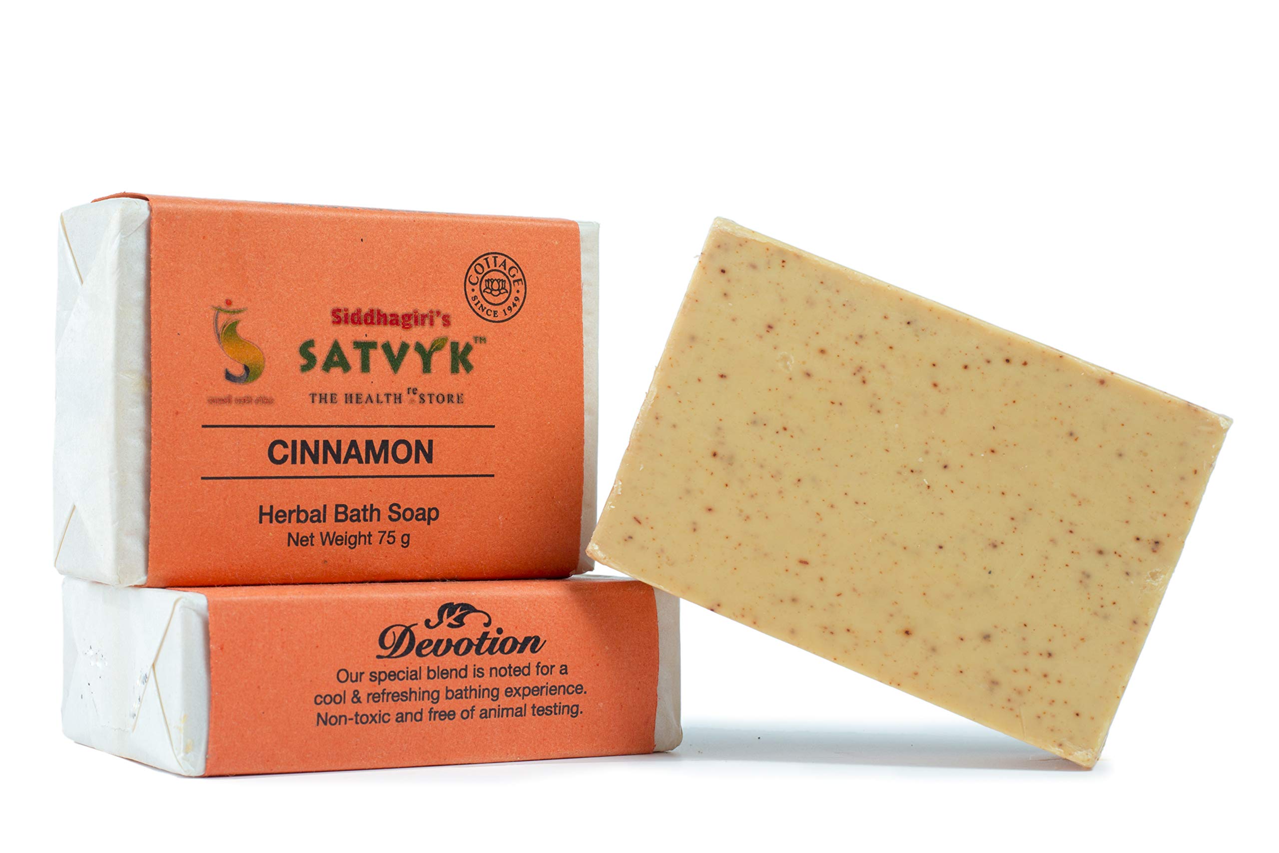 S Siddhagiri's SATVYK THE HEALTH re STORE Natural & Handmade Ayurvedic Soap - 75gms (Cinnamon)