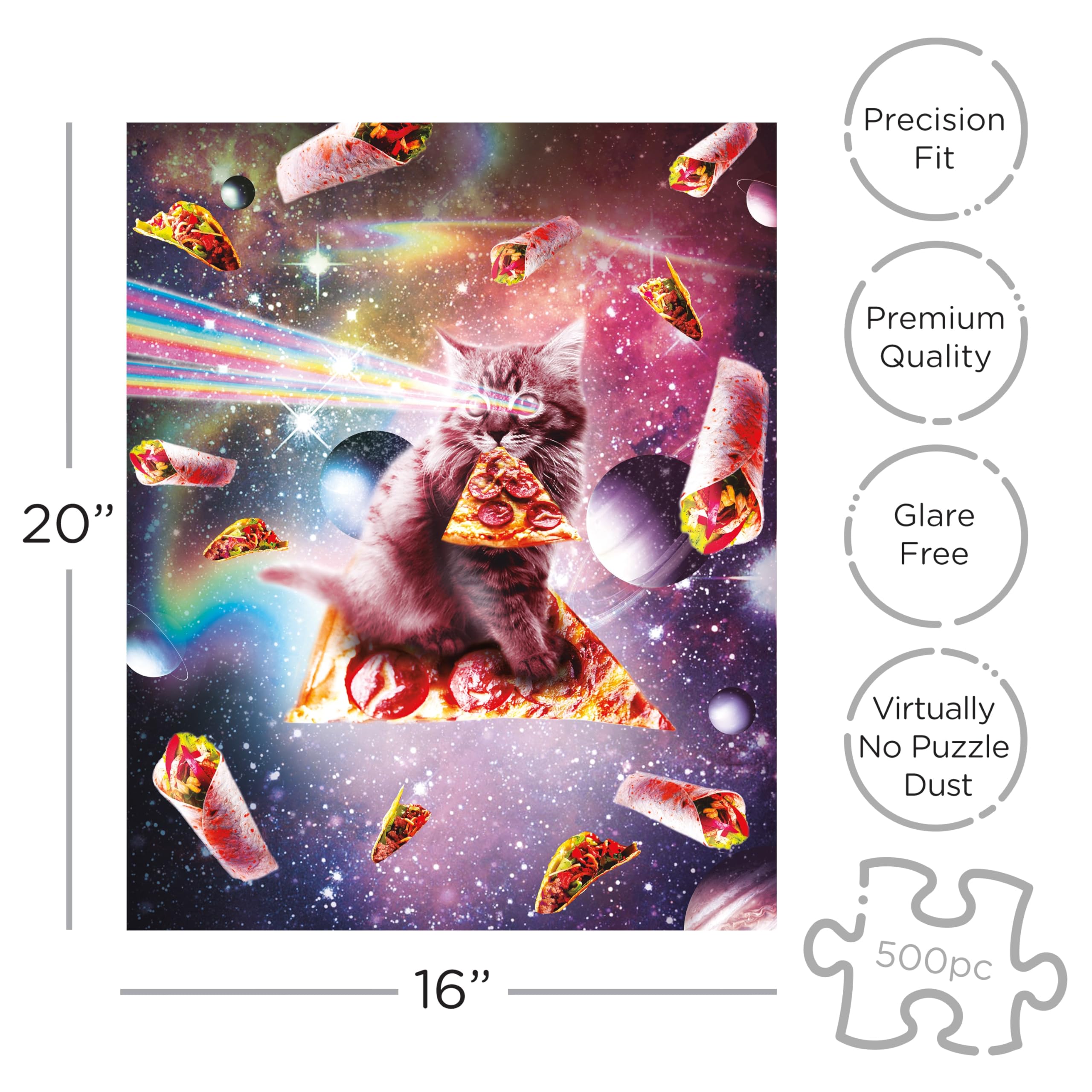 Amazon.com: AQUARIUS Random Galaxy Cat Pizza Puzzle(500 Piece