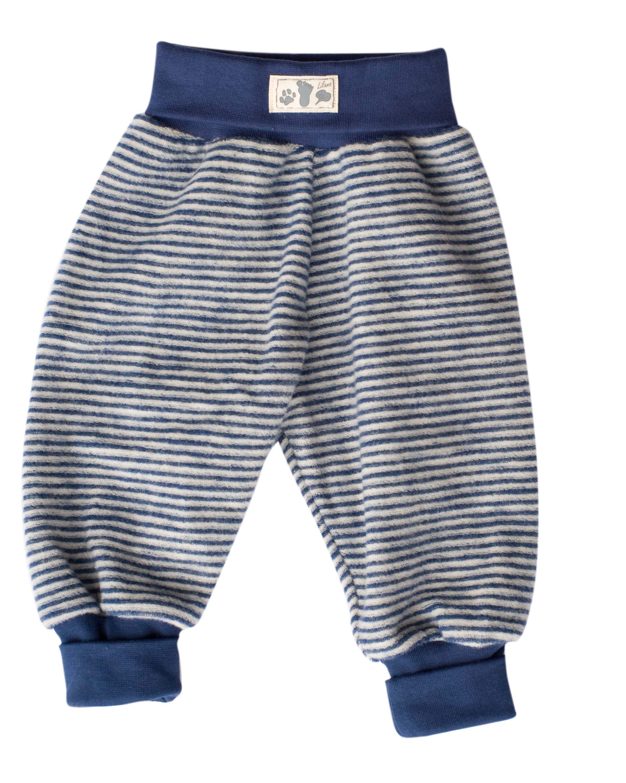 Lilano Baby Fleece Trousers, 100% Wool (Controlled Organic) (DE/NL/SE/PL, Numeric, 80, Navy/Natural)