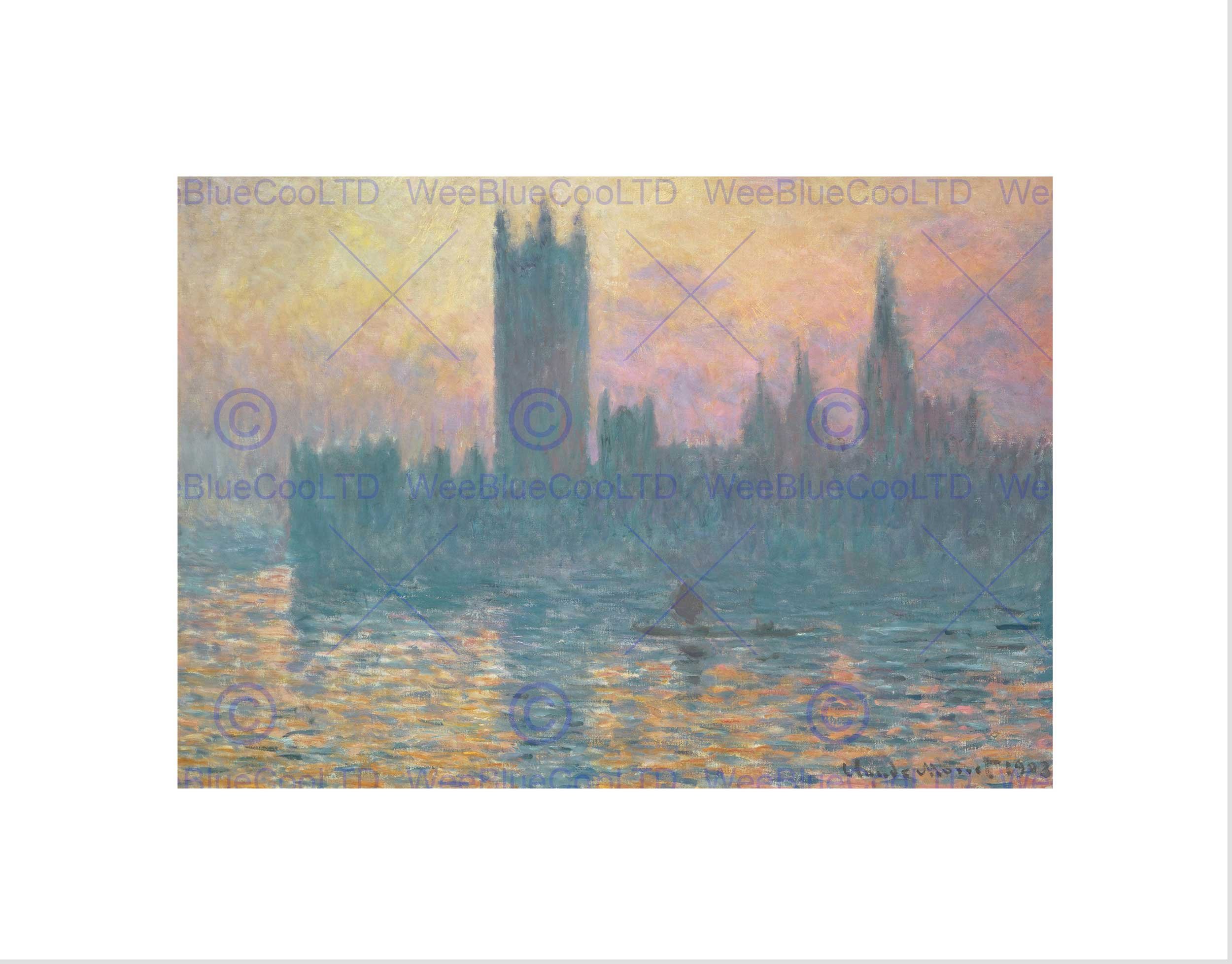 Wee Blue Coo Claude Monet French Houses Parliament Sunset Wall Art Print
