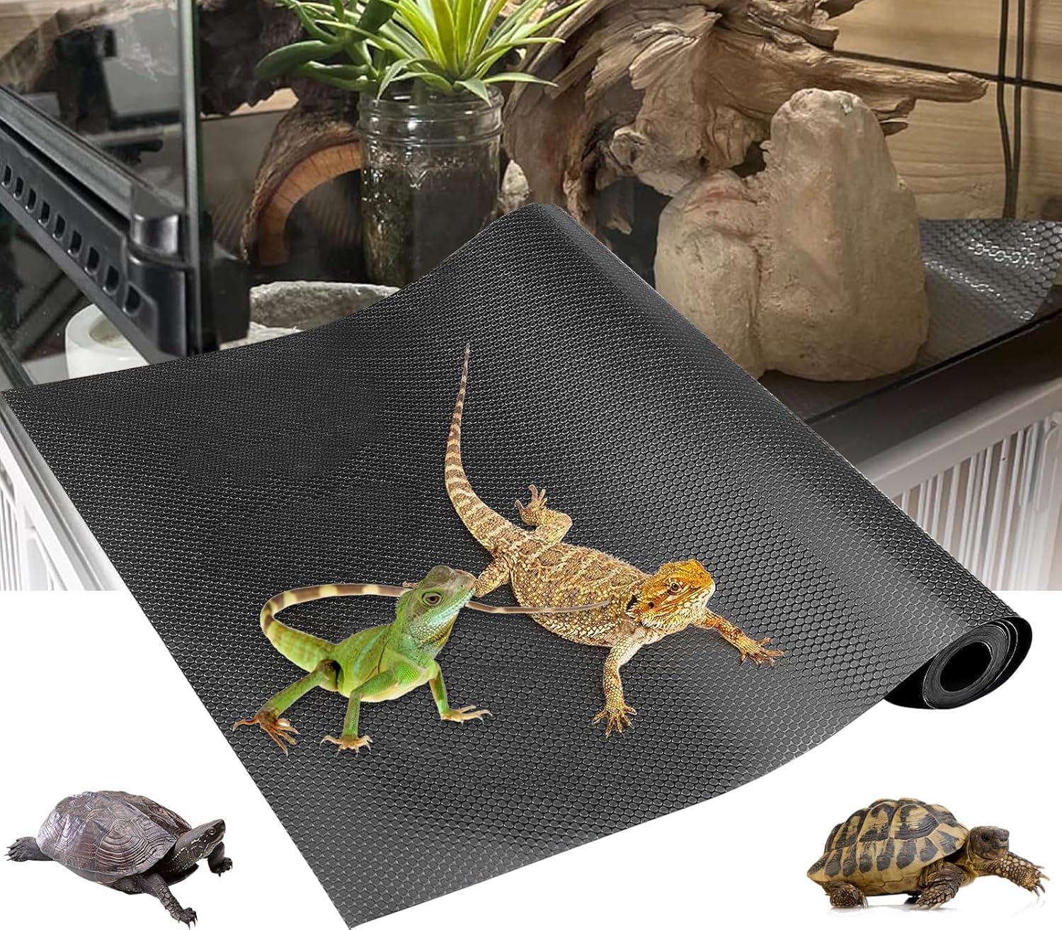 LWFCOEE Bearded Dragon Tank Flooring Gecko Tank Accessories Large